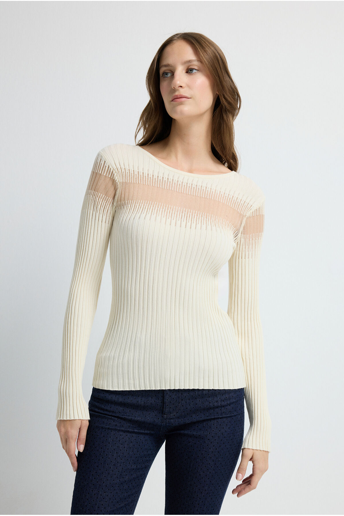 adL  Transparan Triko Kazak - Görsel 4