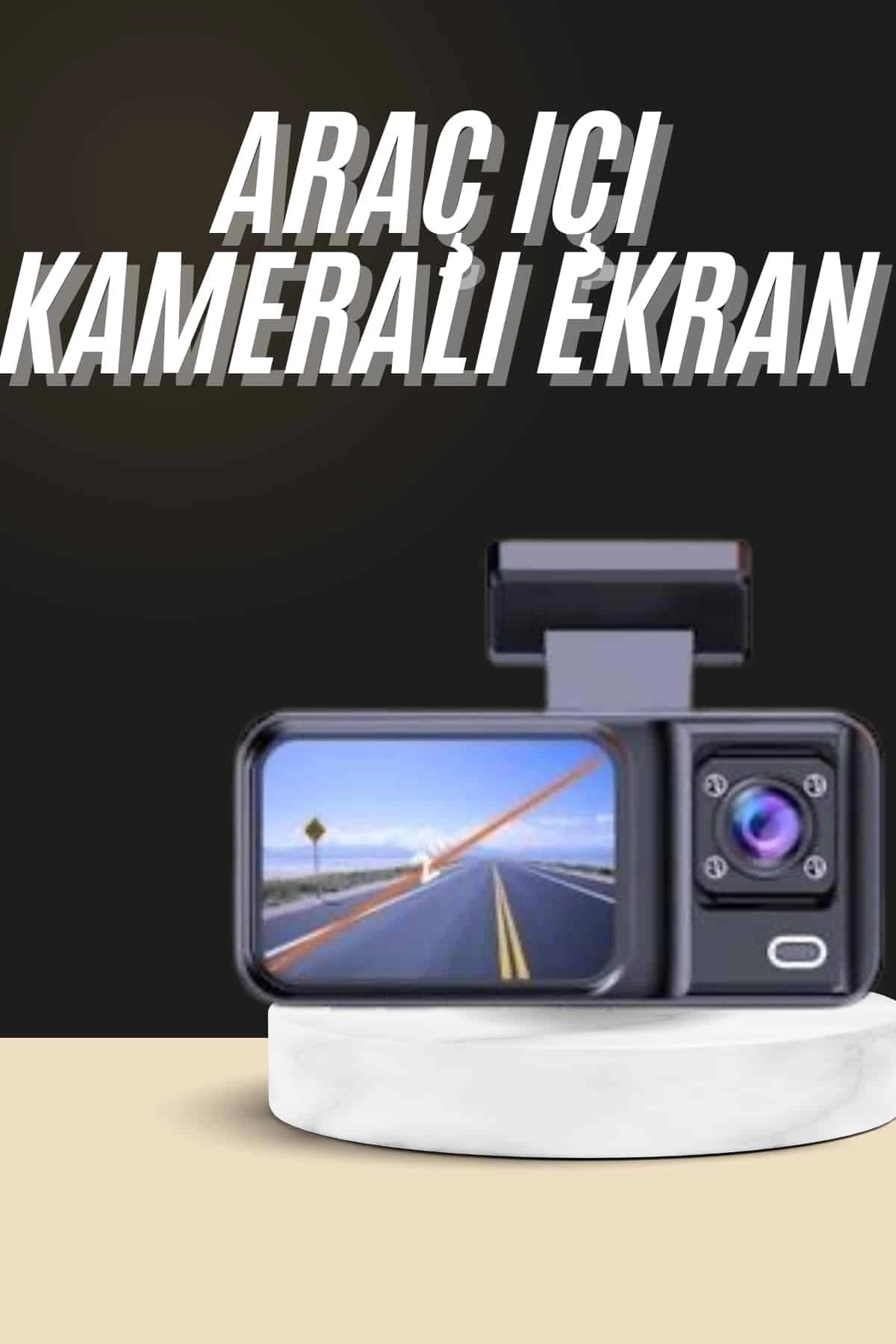 Kuzgun Ticaret BFS 1080p Sürüş Kaydedici 2 İnç Araç Araba Ön İç Arka DVR IPS Ekran