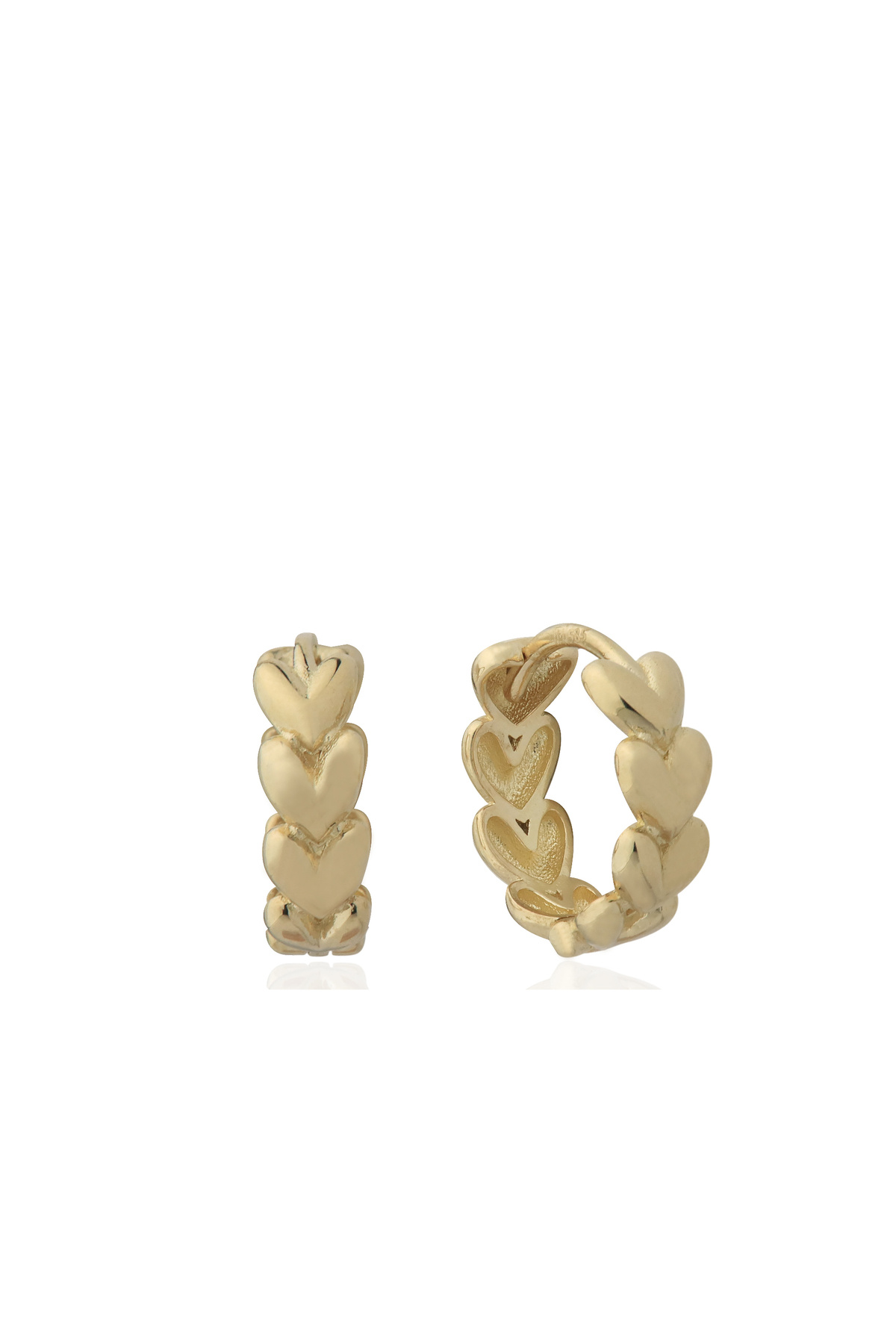 Değerli Kuyumculuk Sıralı Kalp Küpe