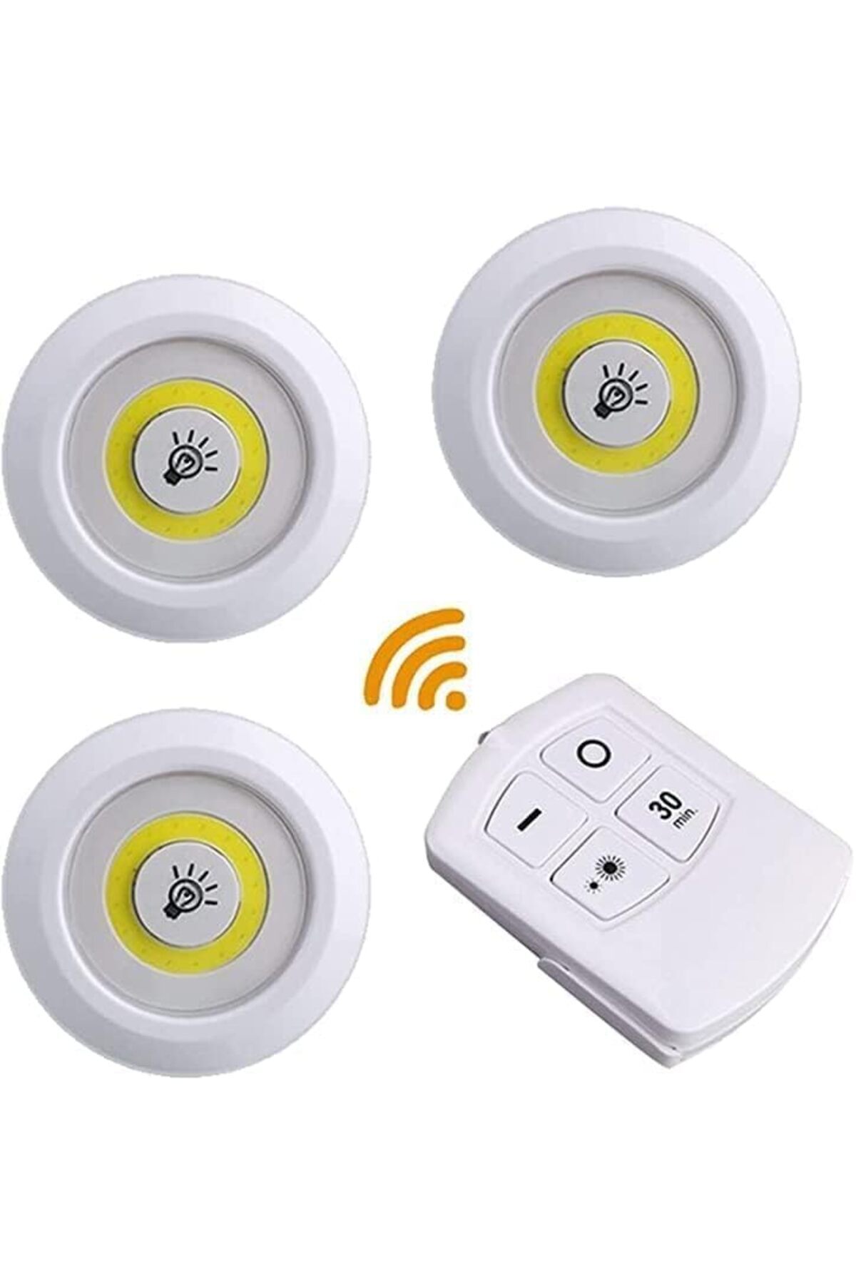 STOREMAX 3'lü Led Lamba, Uzaktan Kumandalı Spot Lamba, Dolap Altı Lamba, Kiler Aydınlatma Lambası, Mutfa