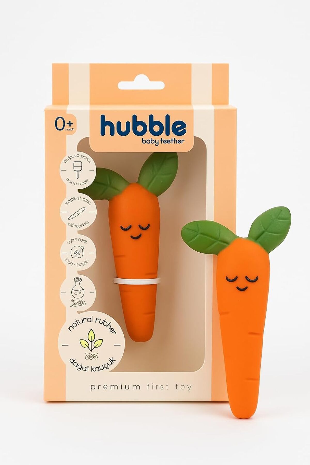 STOREMAX Bebek Diş Kaşıyıcı Ve Oyuncak - Havuç Şekilli Dişlik (%100 DOĞAL KAUÇUK) 1182297