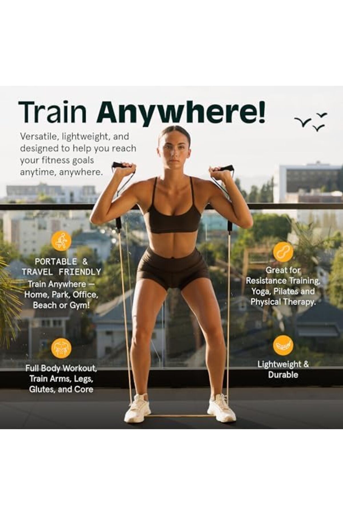 STOREMAX Retrospec Kulplu antrenman bantları, kapı çapası, kadın ve erkek için taşıma çantası, 5 adet 117573