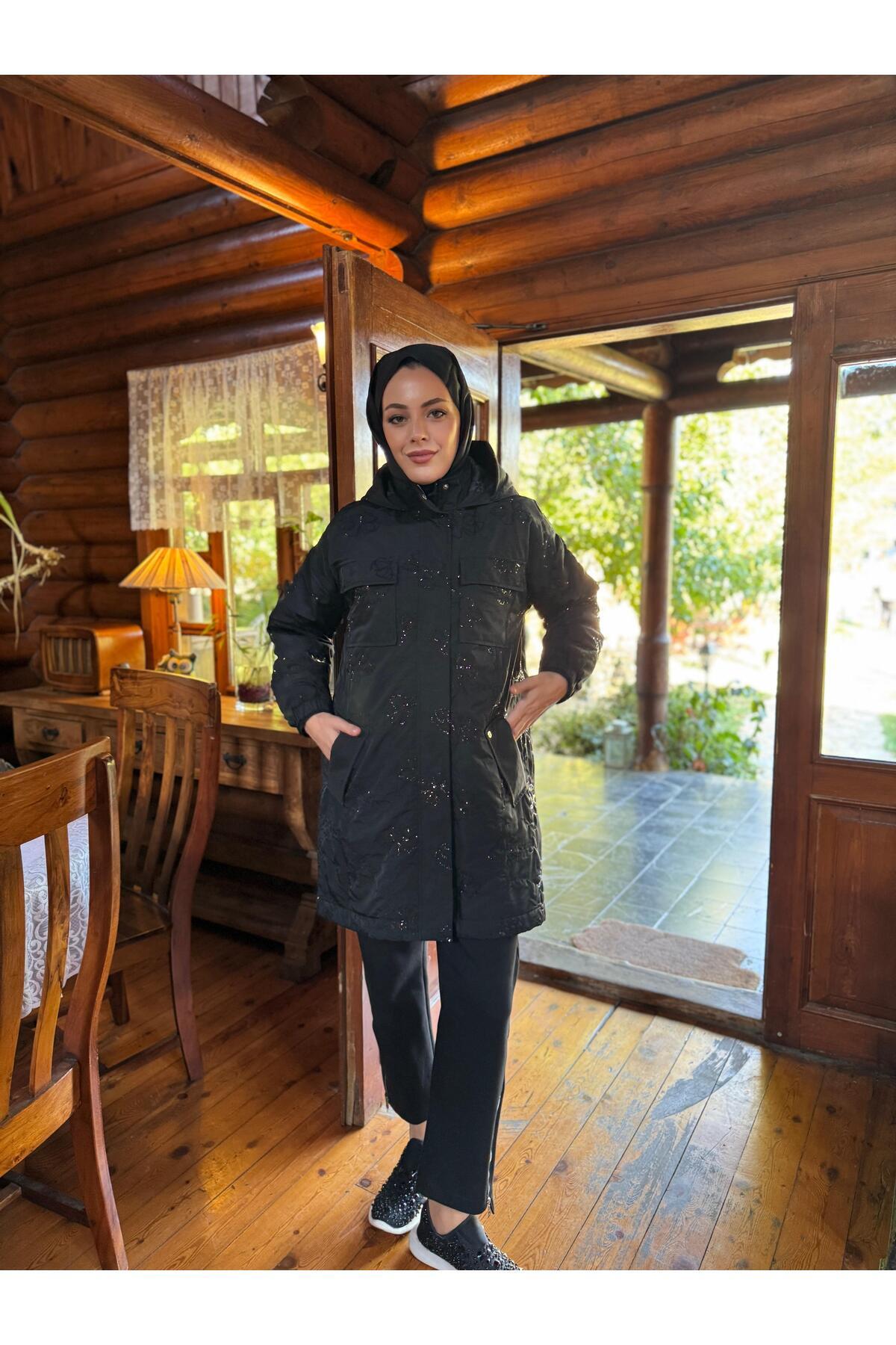 Moodbasic PUL NAKIŞLI KAPİTONE ASTARLI MONT