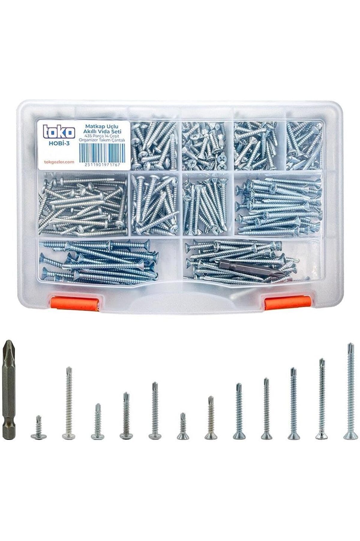 STOREMAX Hobi-3 Matkap Uçlu Akıllı Vida Seti 435 Parça 14 Çeşit Organizer Takım Çantalı 1182297