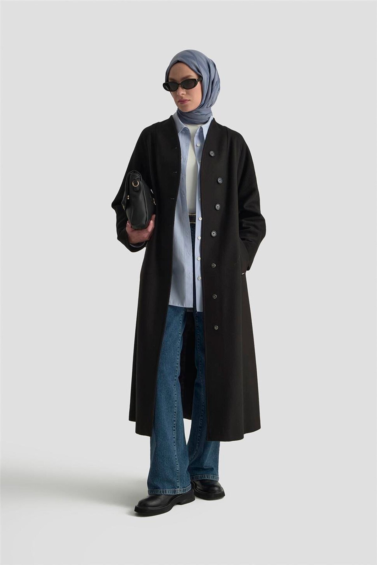 Armine Kaşe Manto 25K8603 Siyah