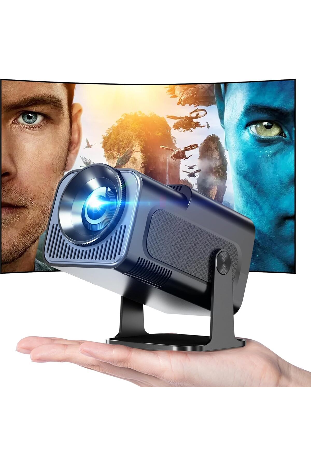 STOREMAX Mini projektör, 270° döndürülebilir taşınabilir projektör, 4K 1080P destekler, 11.0, WiFi ve Bluetoo