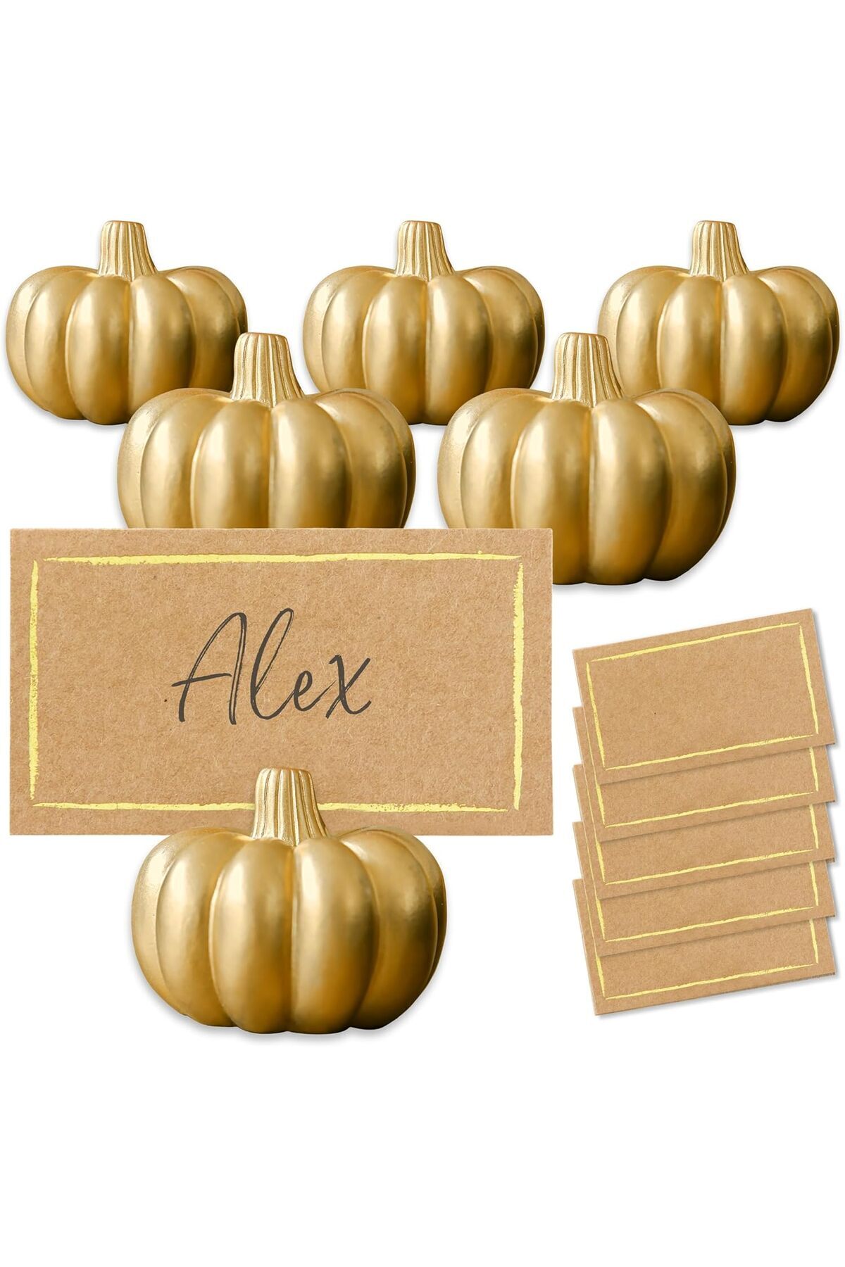 STOREMAX Aspen Fall mini kabak masa kartı tutucu (6 adet), Şükran Günü masa dekorasyonu, temalı düğünler, gel