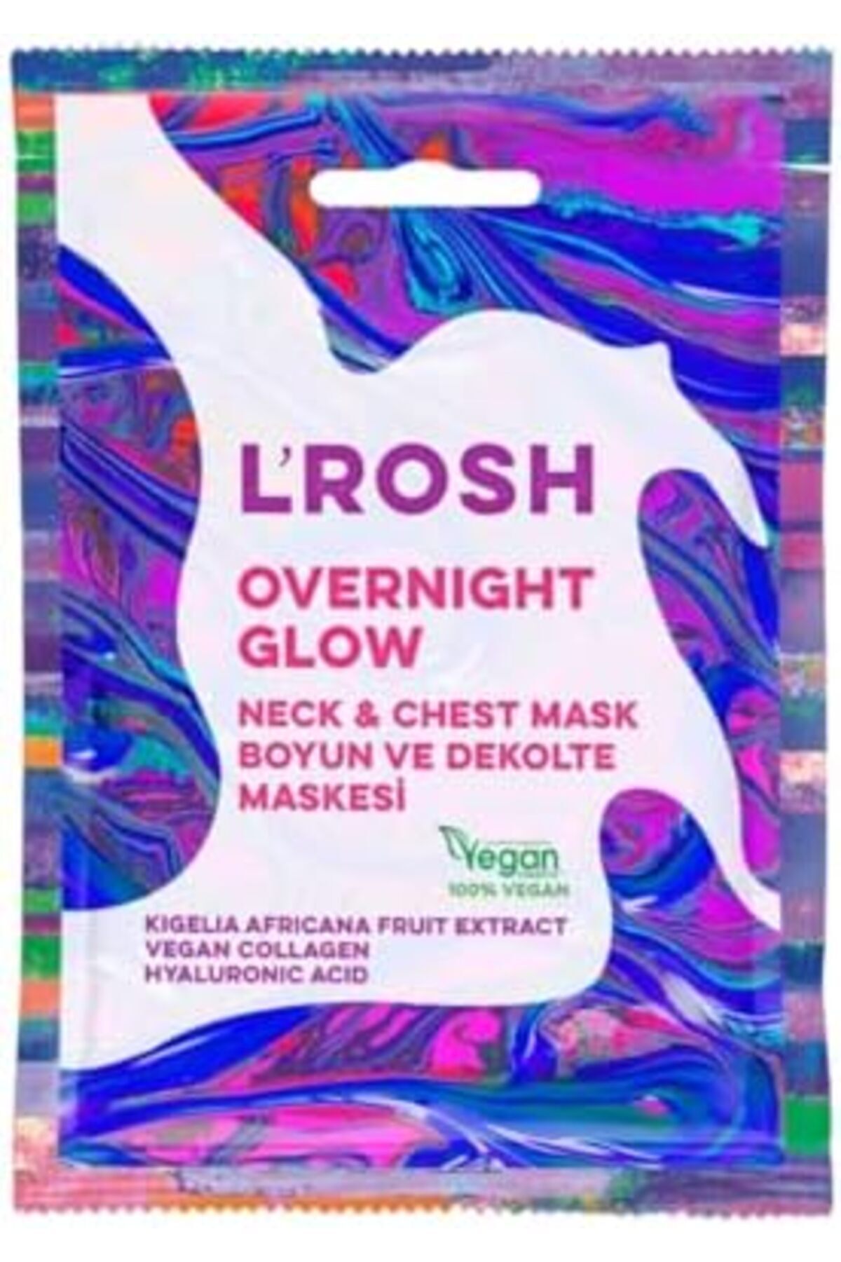 STOREMAX L'ROSH Ower Night Glow Neck & Chest Mask, Vegan, Yaşlanma Karşıtı, Nemlendirici, Aydınlatıcı Bo