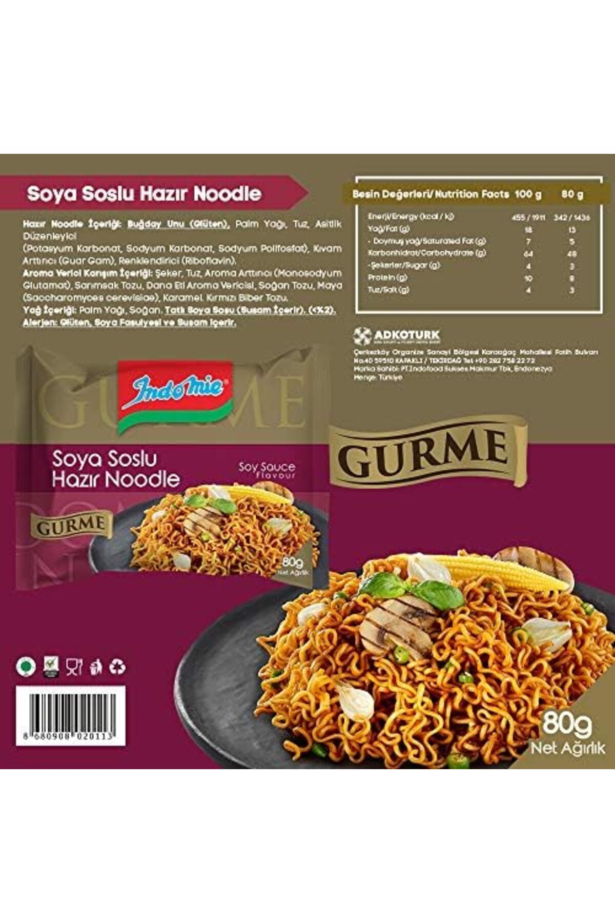 STOREMAX Indomie Gurme Paket Soya Soslu 80 Gr Koli 40'lı 1174223