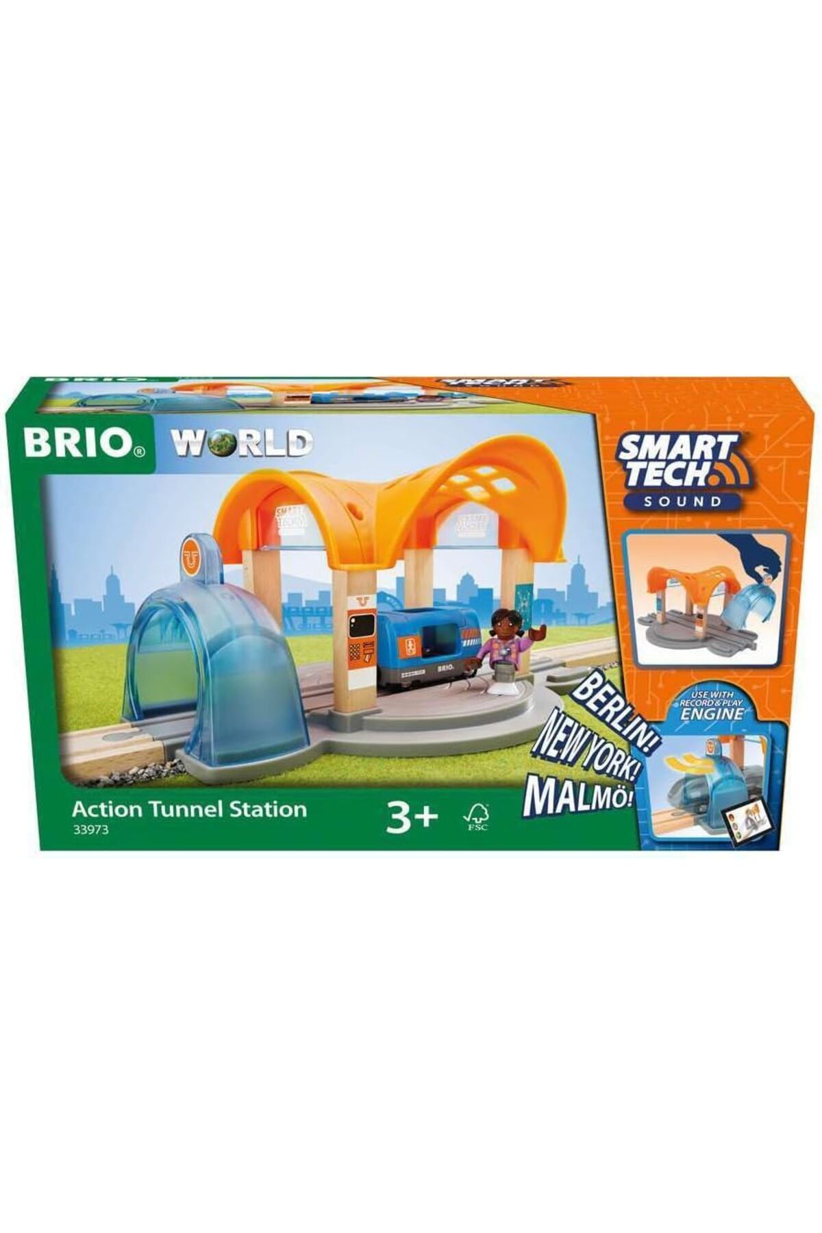 STOREMAX Dünya - Çocuklar Yaş 3 Yıl Up için Akıllı Tech Ses Eylem Tünel İstasyonu - Tüm Tren Setleri ile uyum