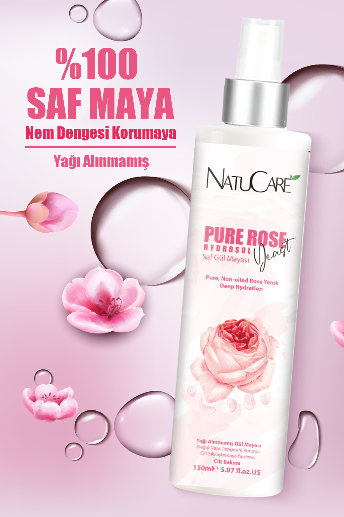 3'lü Saf Su Serisi (Saf Gül Mayası - Saf Papatya Suyu - Saf Gül Suyu) — NC-86345X3 — تصویر 4 از 4