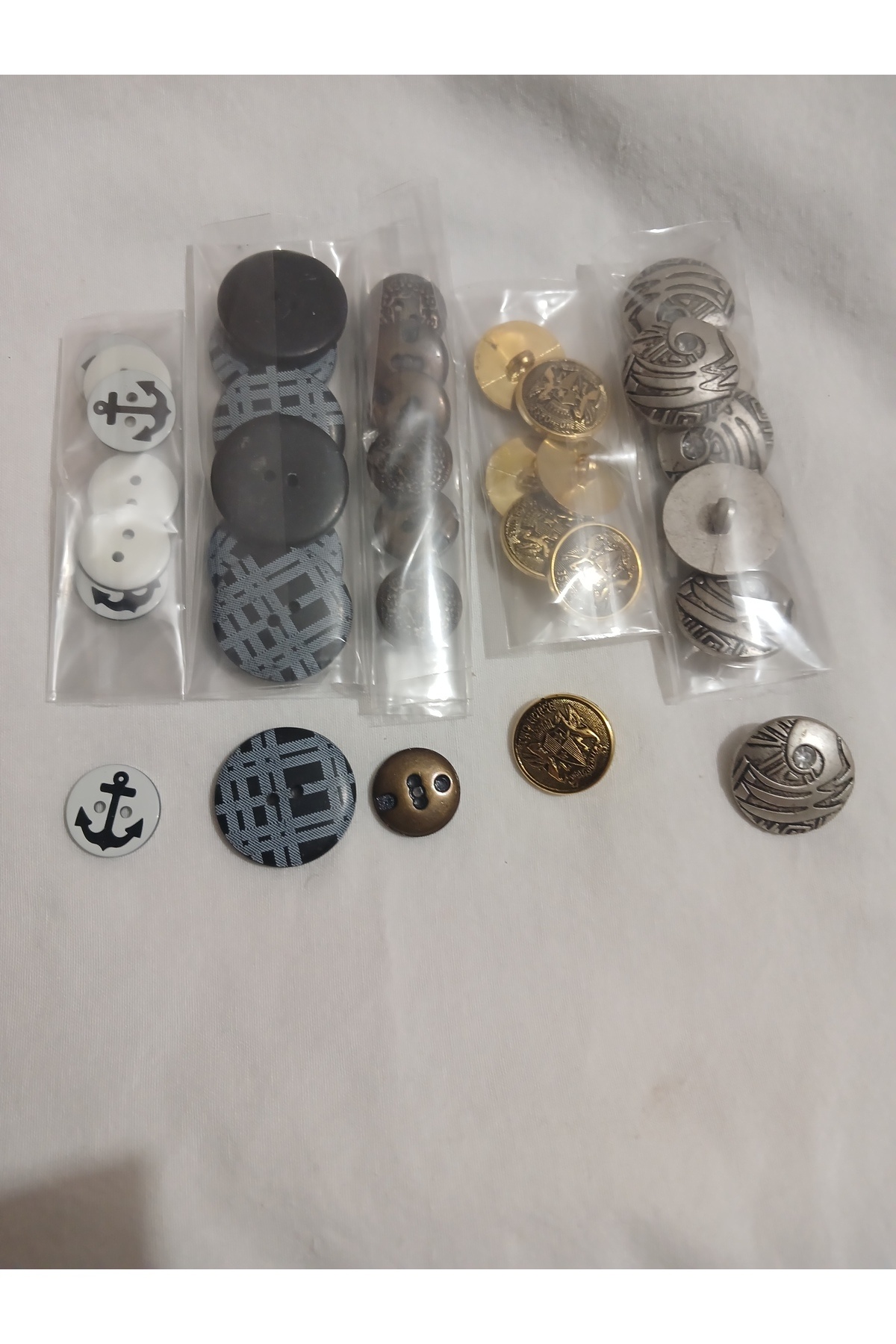 karasu spot Düğme set 5 çeşit her paket 6 adet 1/2/3 cm plastik toplam 30 adet