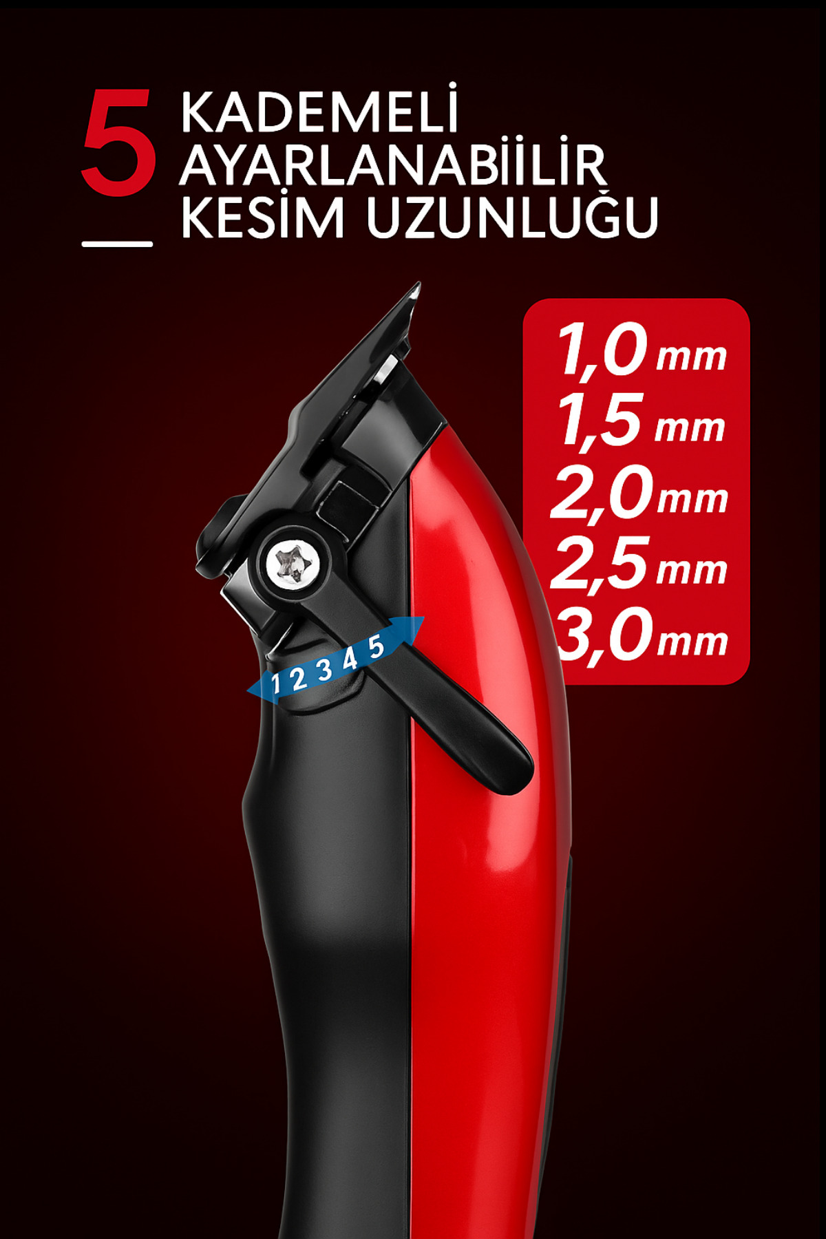 MAR❣️ Wmark Vector Motor Hair Clipper (Type-C şarjlı, ekstra siyah