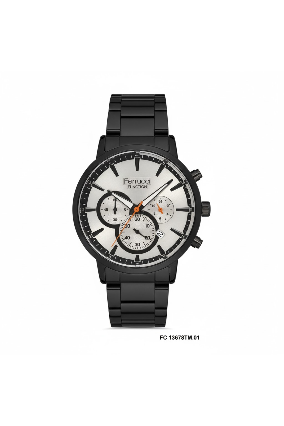 ساعت مچی مردانه مشکی، صفحه نقره‌ای - بند فلزی شیک، ضمانت ۲ ساله