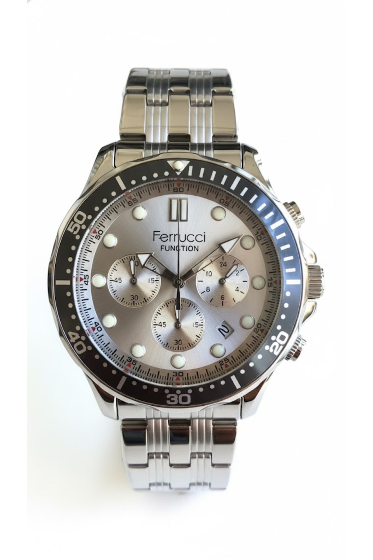 ساعت مچی مردانه نقره‌ای رنگ، صفحه فلزی - بند فلزی شیک، ضمانت ۲ ساله