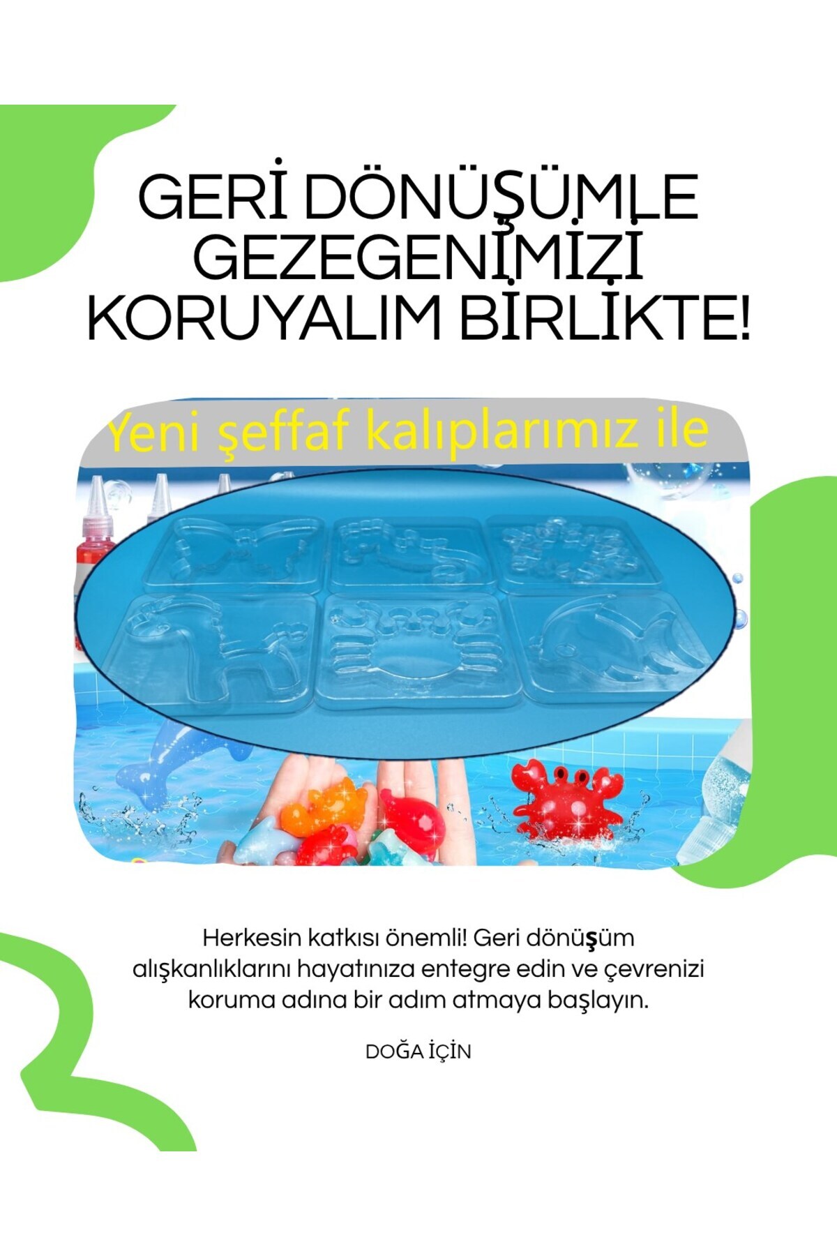 ست بازی ژل آکوا الف ۵ رنگ، شامل ۶ قالب و یک بطری ژل