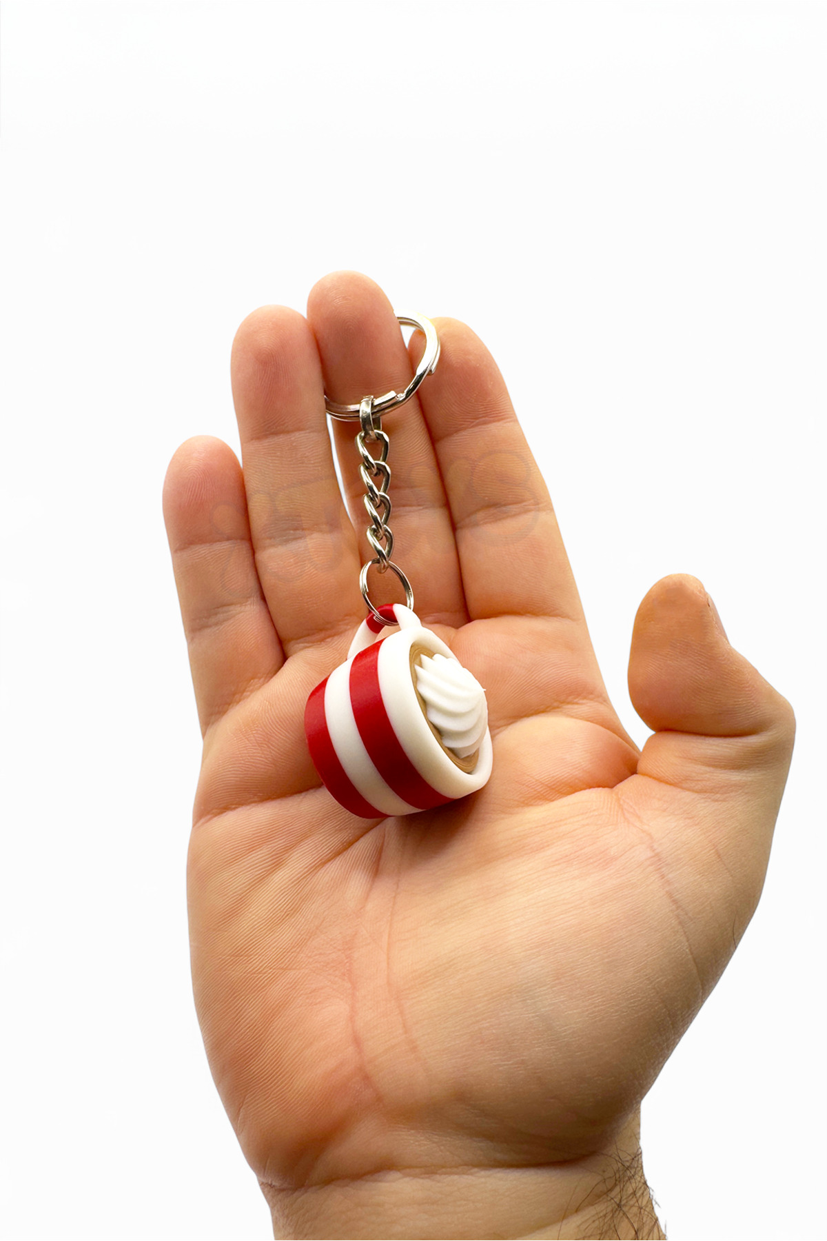 Xtoys CupClack Kahve Kupası Anahtarlık, Çanta Charmı ve Konsept Doğum Günü Hediye Oyuncak (Kırmızı-Beyaz) fotoğrafı 3 (önizleme)