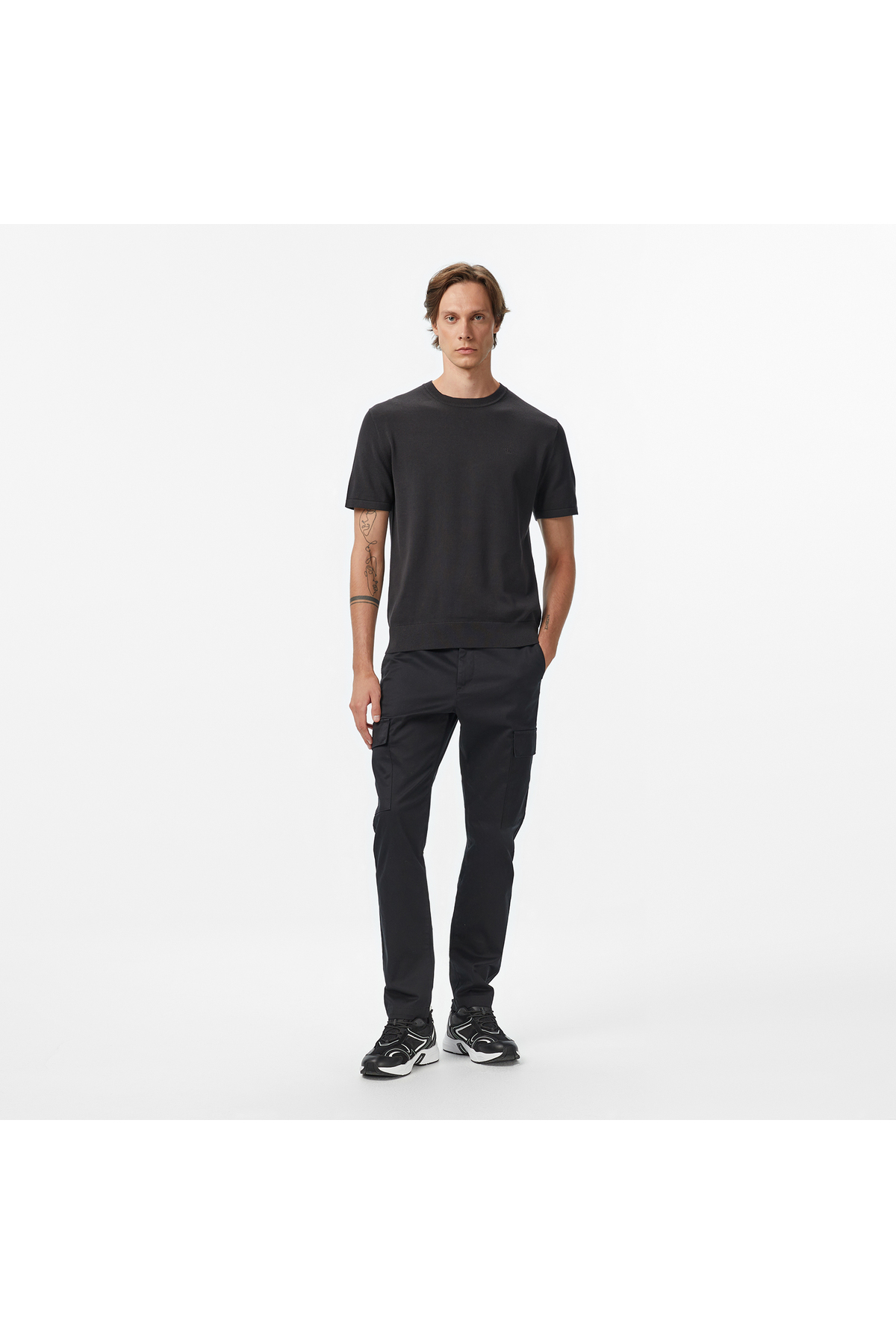 کلوین کلاین شلوار مشکی مردانه اسلیم ریفیند استرچ کارگو