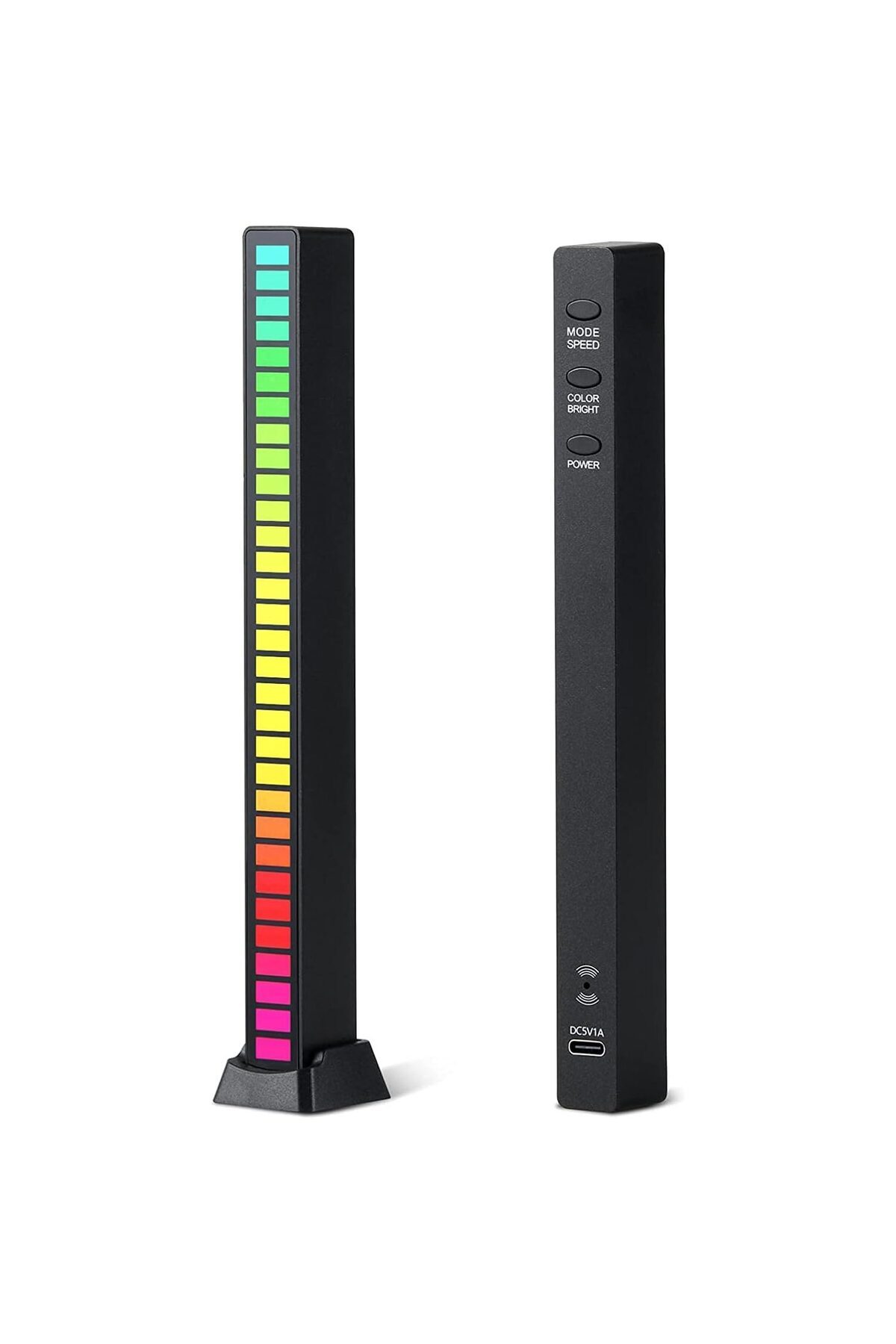 Apera Ga88 RGB Sese Duyarlı Ritim Mobil Aplikasyonlu Ekolayzır Işığı RGB LED Işık Göstergesi 32 LED 18 cm