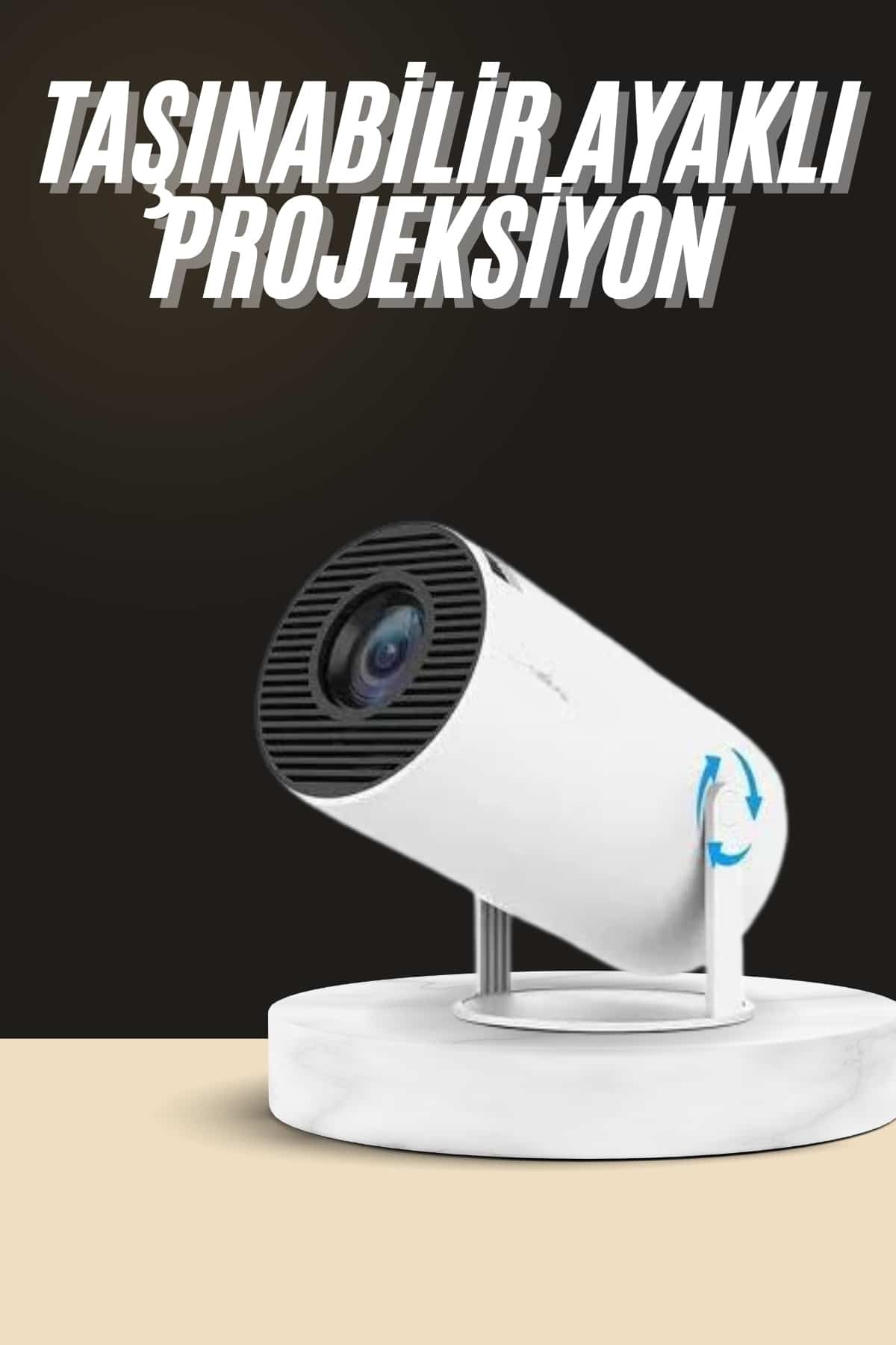 UCUZTEKNO Ayaklı Projeksiyon Taşınabilir Mini Projektör Sinema Projektörü Android
