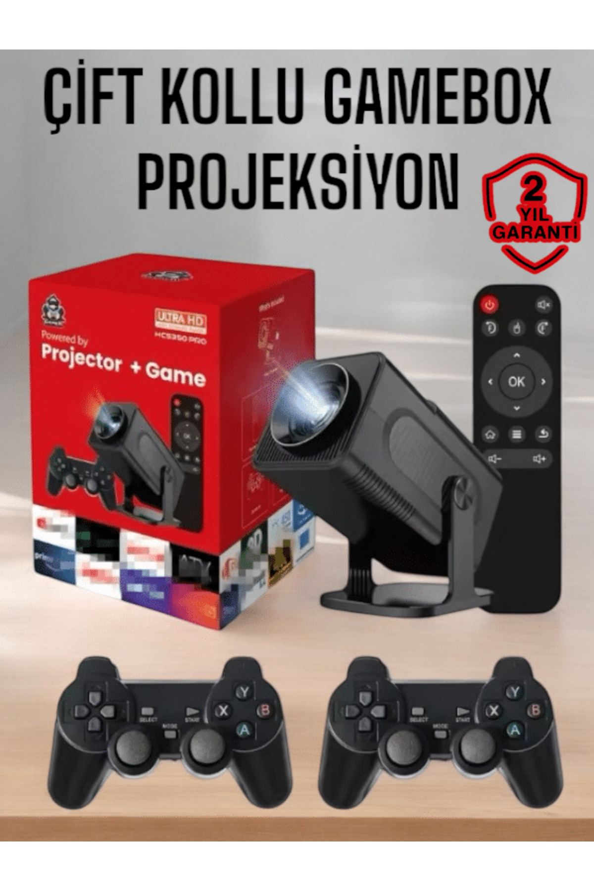 UCUZTEKNO Android Projeksiyon ve Çift Kollu Game Box
