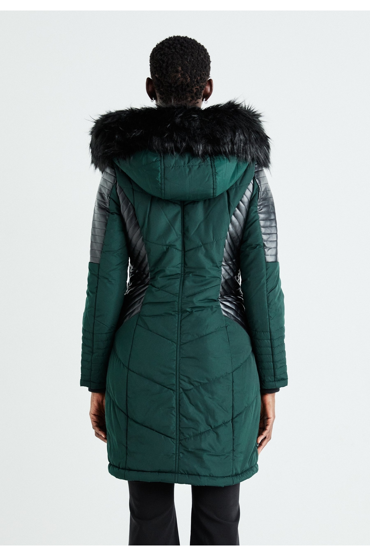 ONLY 15295396 ONLNEWLINETTE FUR HOOD COAT OTW görsel 3