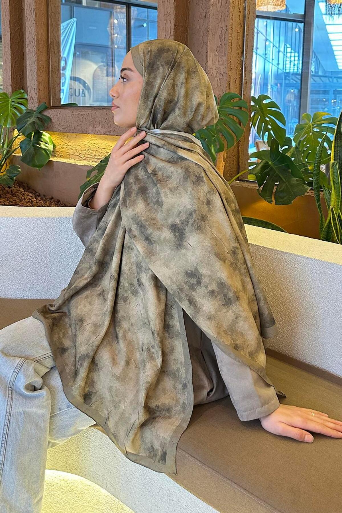 Lamelif  Bulut Desen Bambu Şal Mint Yeşili - Görsel 3