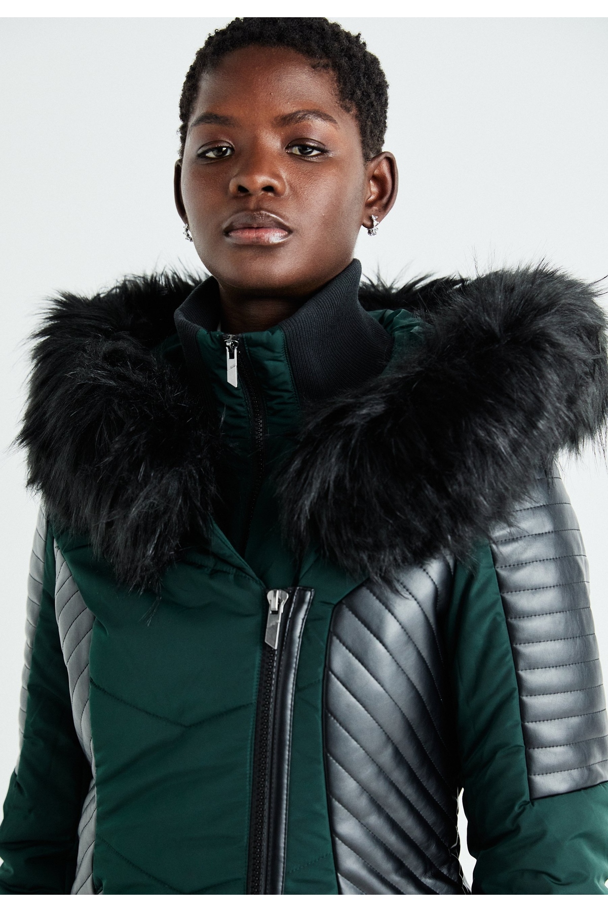 ONLY 15295396 ONLNEWLINETTE FUR HOOD COAT OTW görsel 5