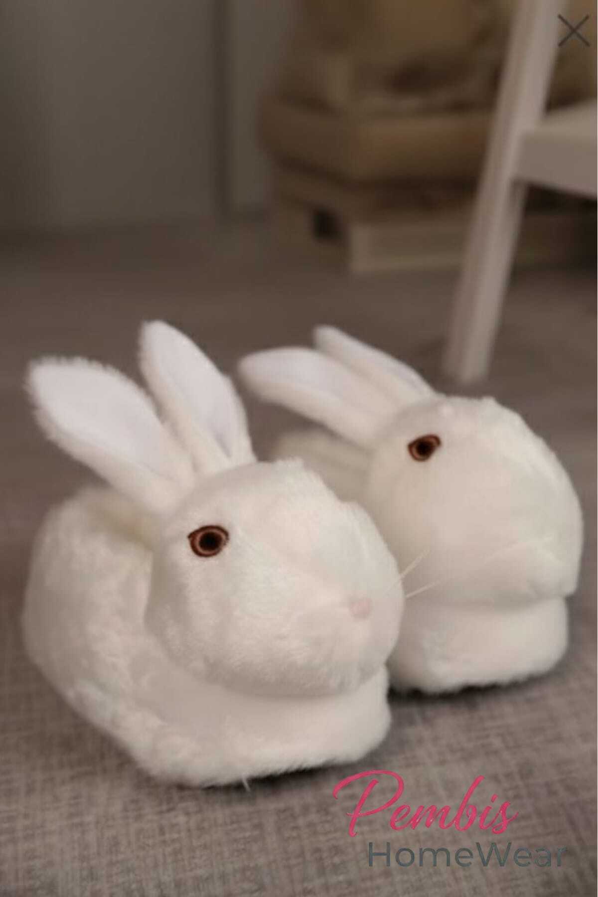 PEMBİŞ HOMEWEAR Kadın Beyaz Panduf Terlik görsel 3