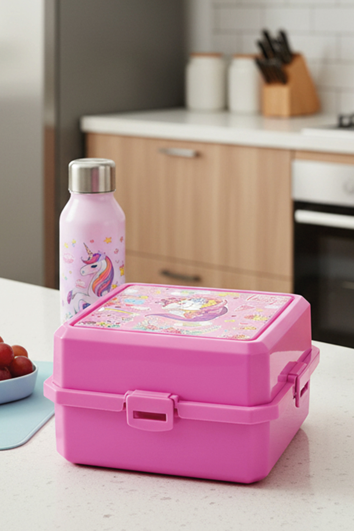 M&L LUNCH BOX 4 Bölmeli Beslenme Kutusu - Kendinden Kaşıklı ve Çatallı - Okul Saklama Kabı