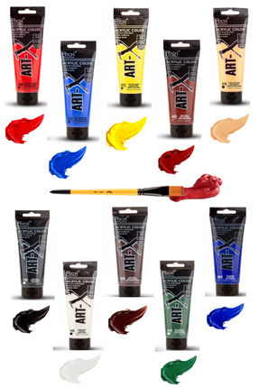 GLANCE ART-X Akrilik 118ml 10"lu Set Fırça Hediyeli