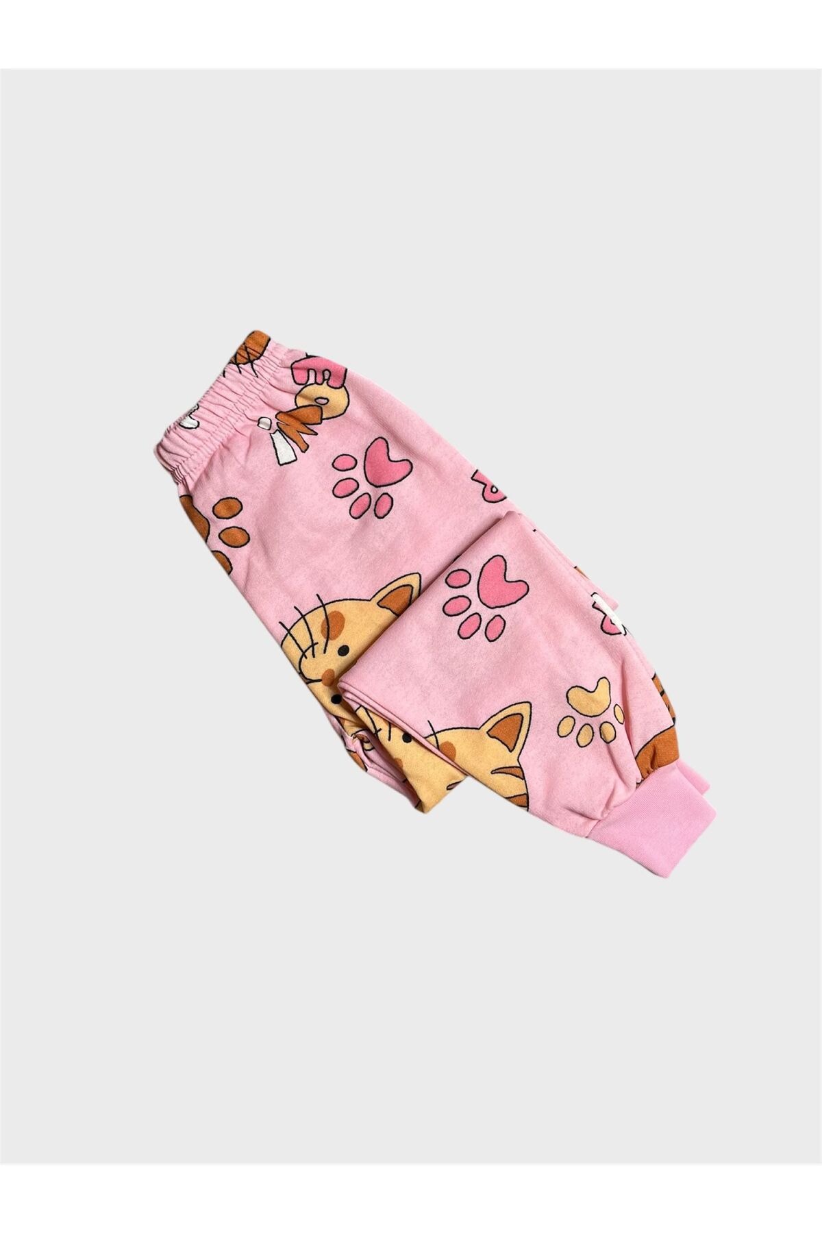 ALİŞ KİDS Kız Çocuk Pamuklu Şardonlu Pembe Kedi Desenli Uzun Kollu Kışlık Pijama Takımı fotoğrafı 6 (önizleme)