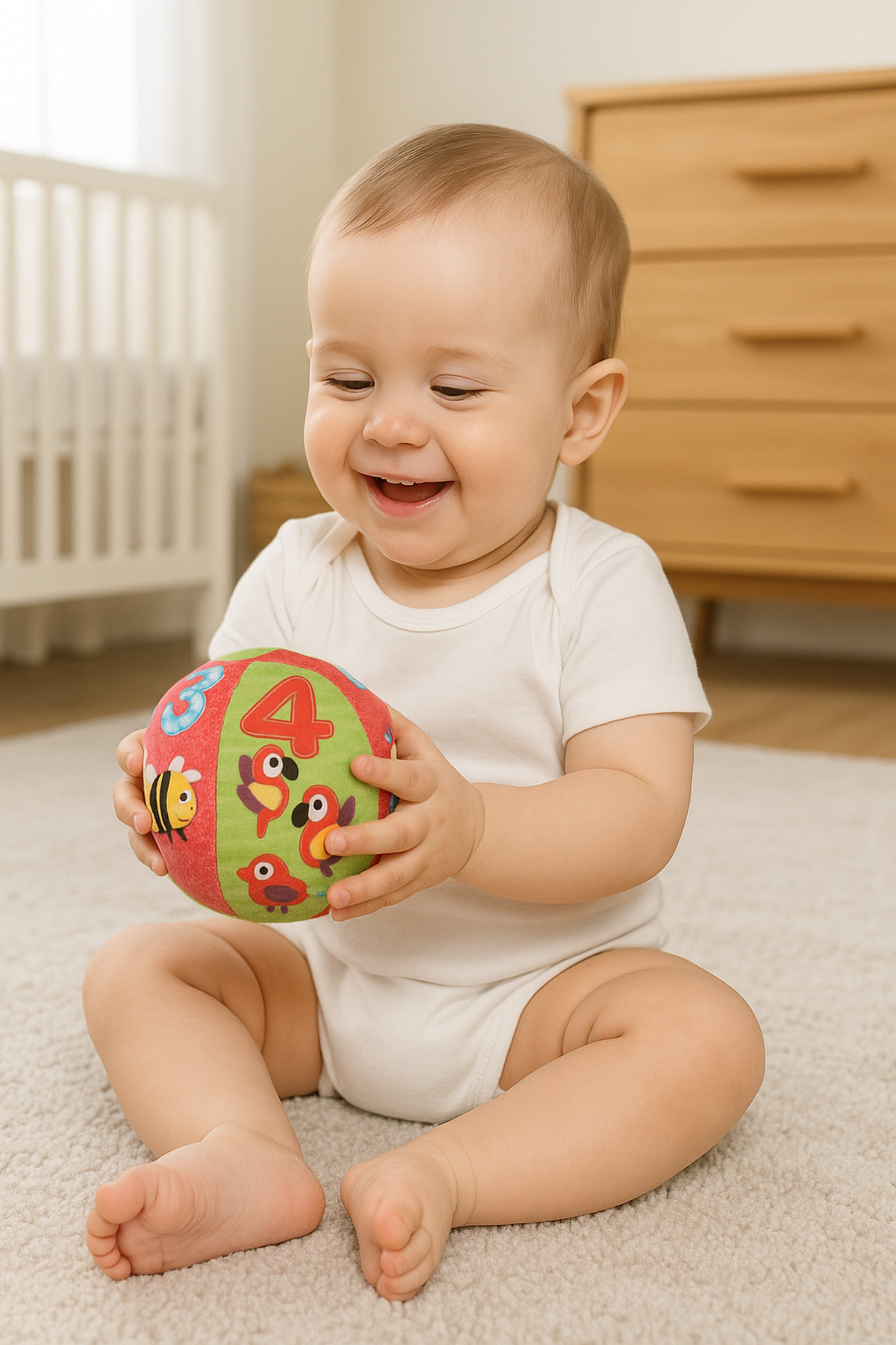 BebeMango Soft Çıngıraklı Top Bebek Oyuncağı fotoğrafı 2 (önizleme)