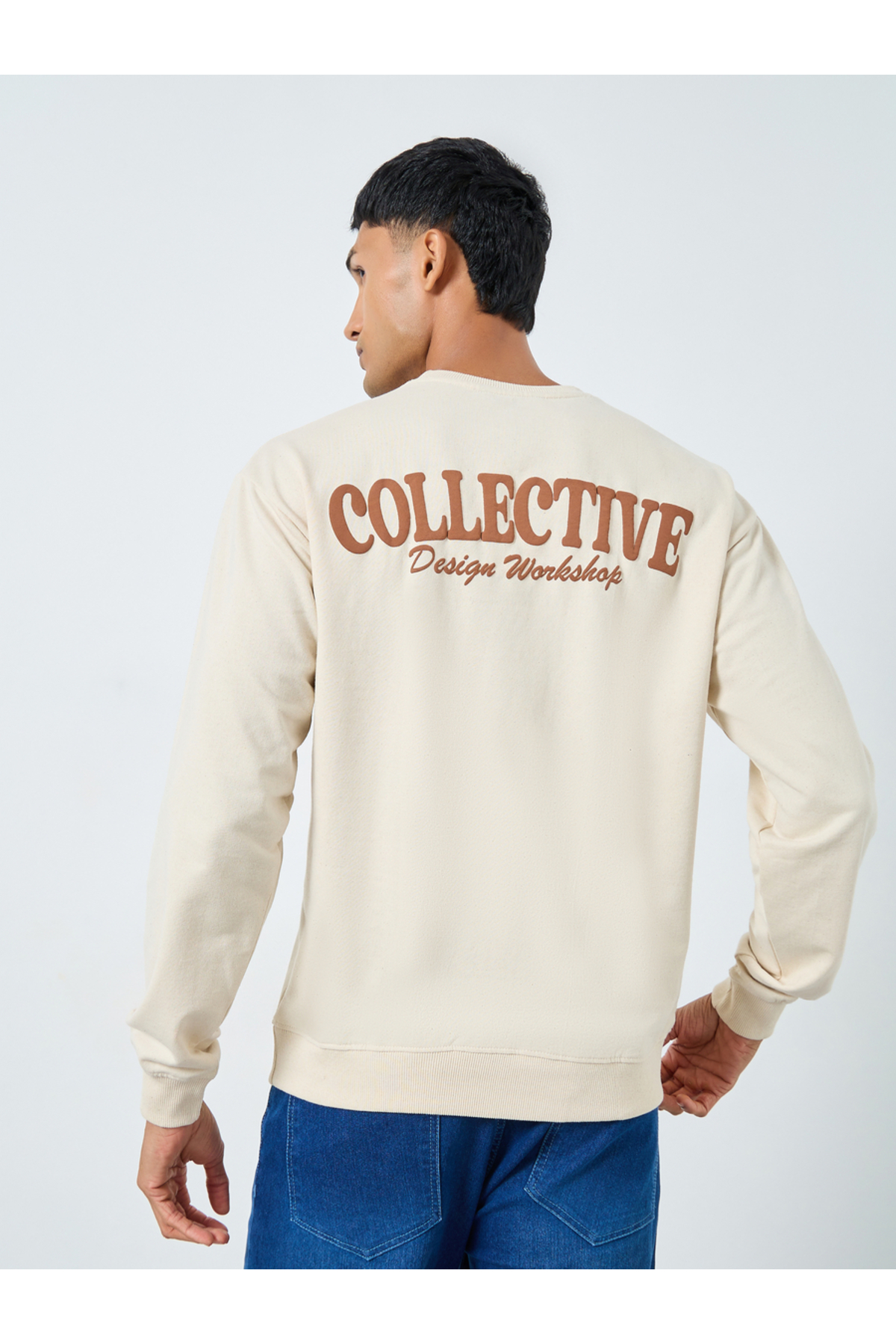 Styli Eco-Earth Relaxed Fit Back Puff Print Sweatshirt