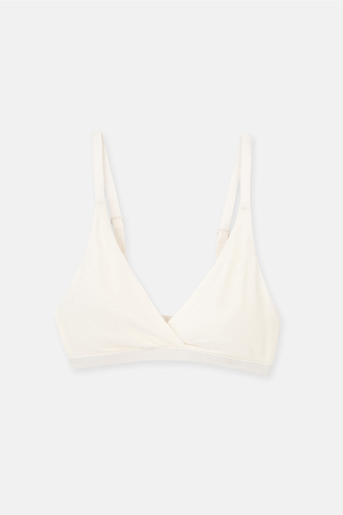Dagi Ekru Micromodal Kruvaze Arkası Dantel Detaylı Üçgen Soft Bra