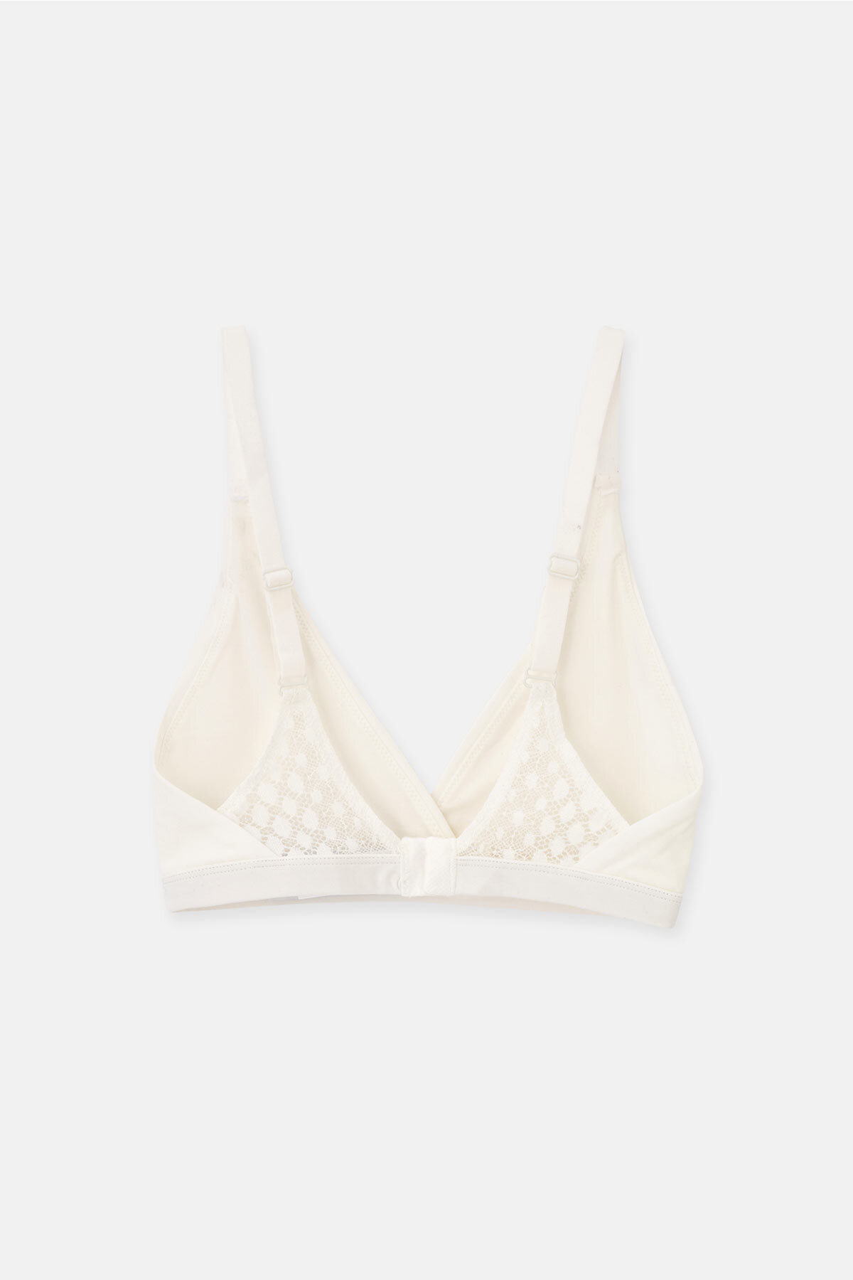 Dagi Ekru Micromodal Kruvaze Arkası Dantel Detaylı Üçgen Soft Bra görsel 2