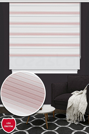 Kozastor İkili Zebra Stor Plise Perde - Pembe