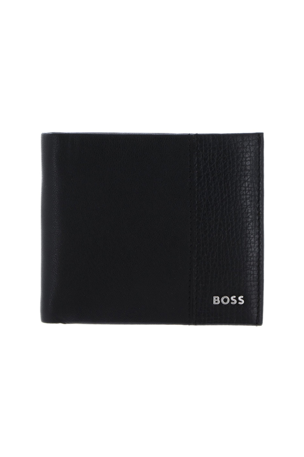 باس کیف پول مردانه چرم ساده تاشو با جای کارت و پول نقد مشکی 50552829-001