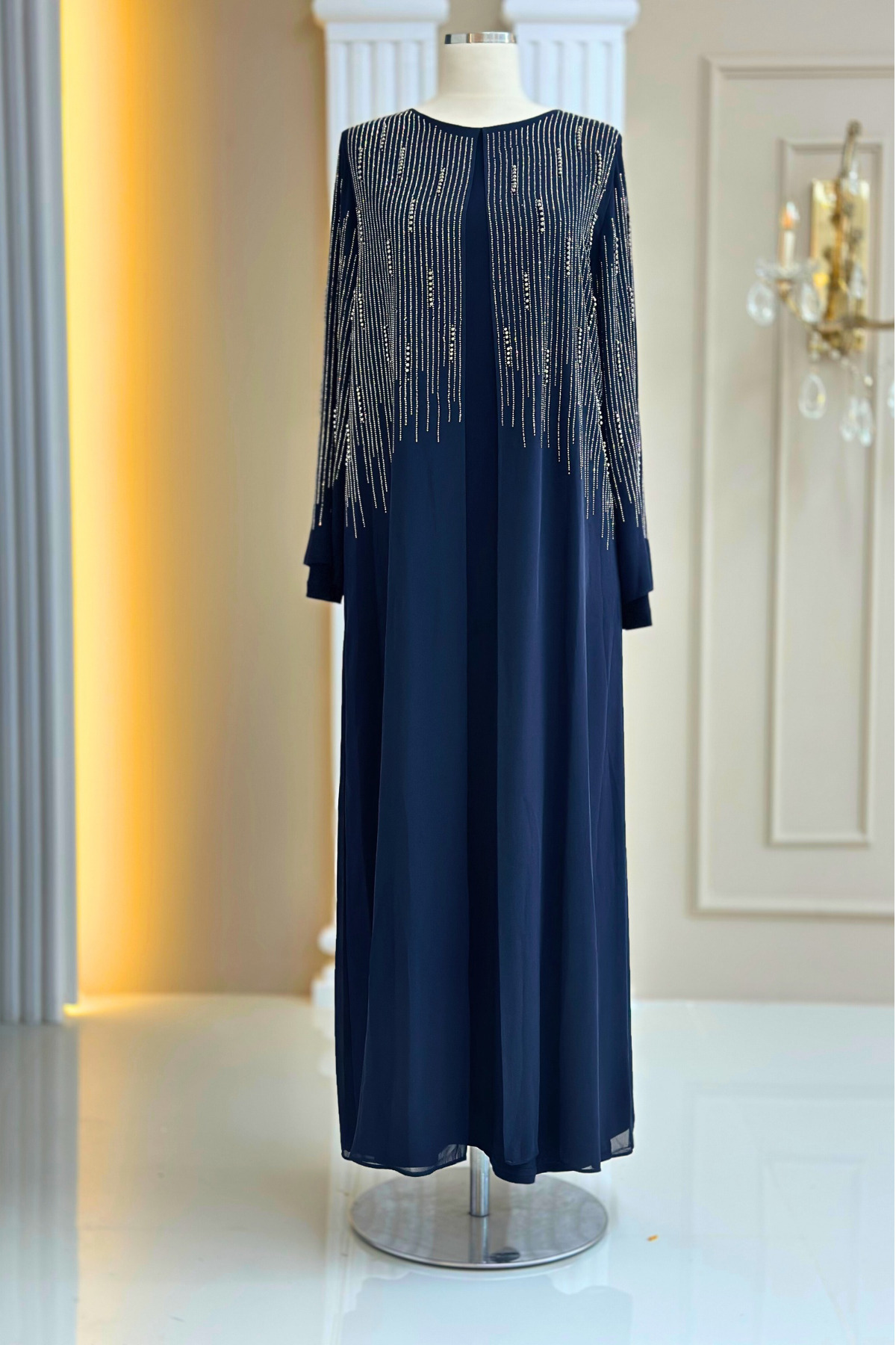 Amine Hüma Deren Abiye Elbise Lacivert