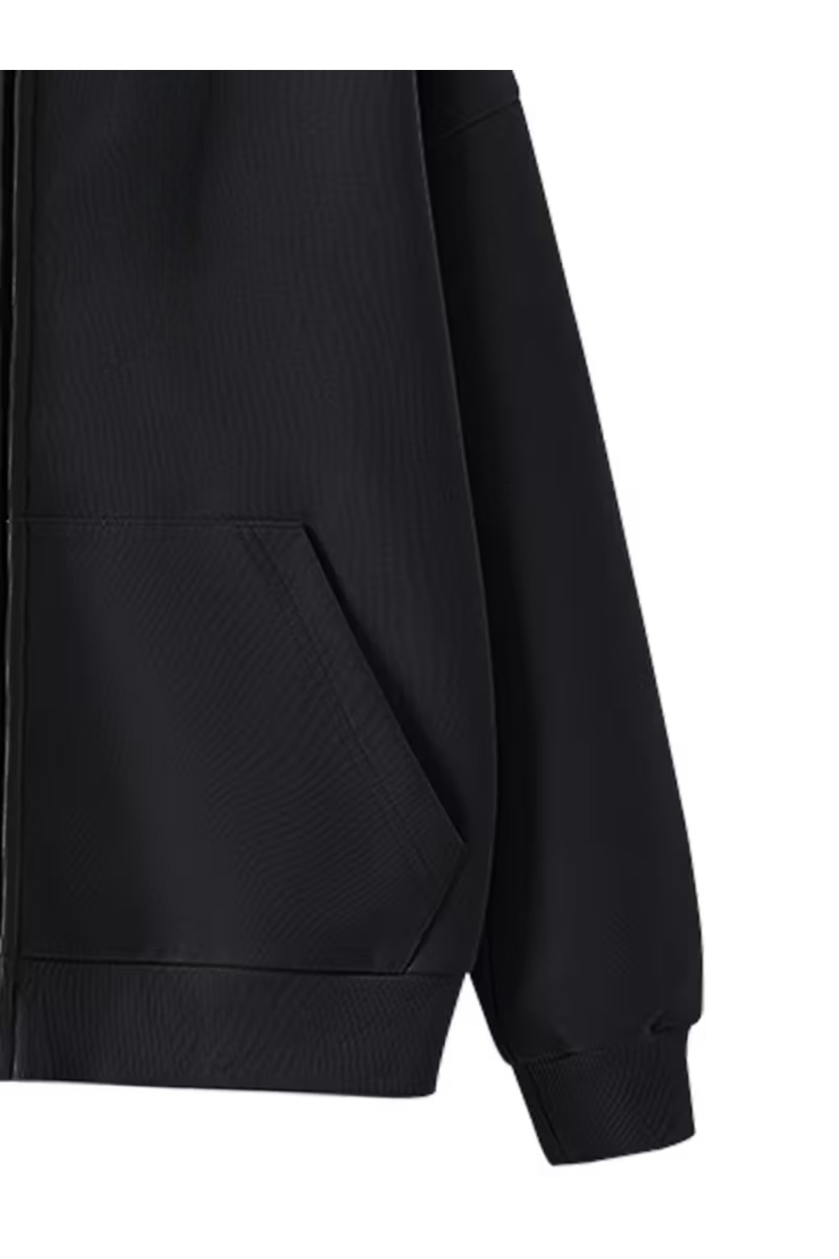Karatopak  Unisex Kanguru Cepli Oversize Kapüşonlu Fermuarlı Sweatshirt / Hırka - Görsel 4