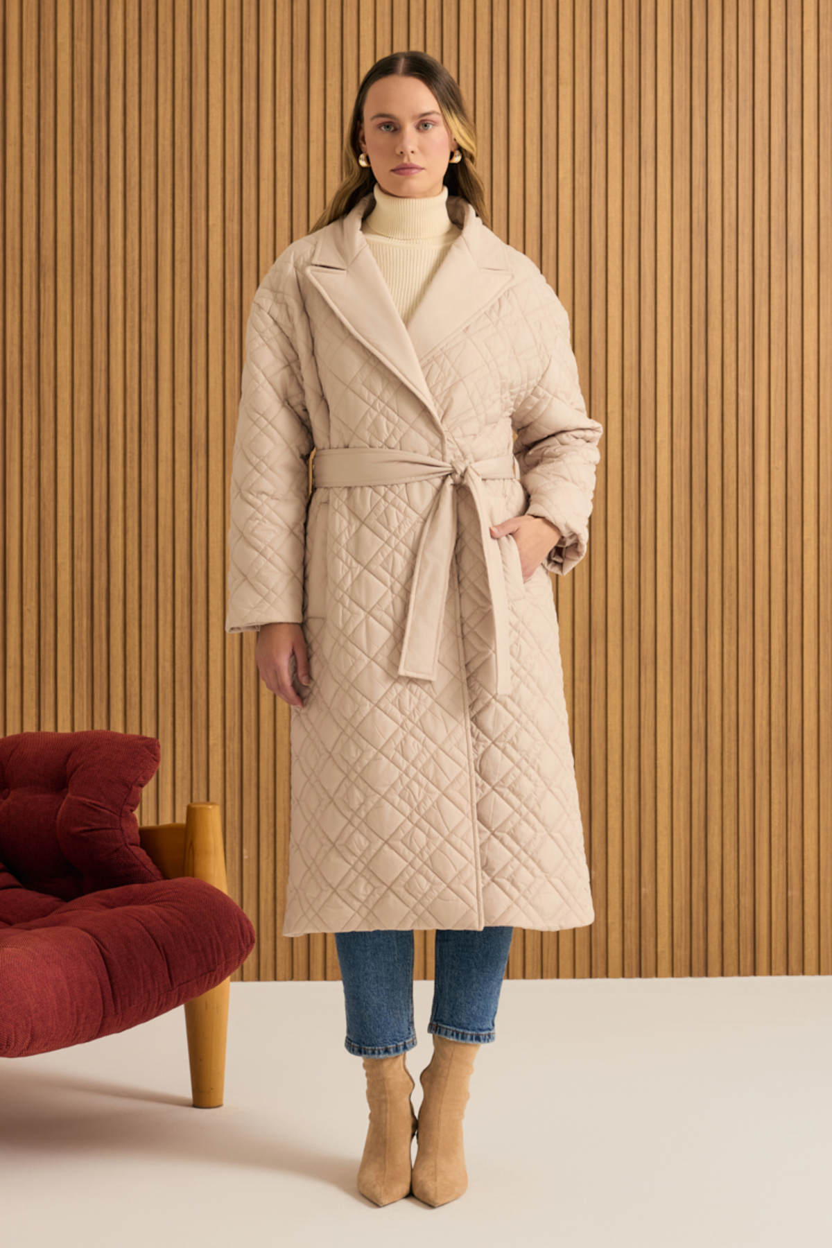 کت لحافی کمربنددار قابل جدا شدن Aker