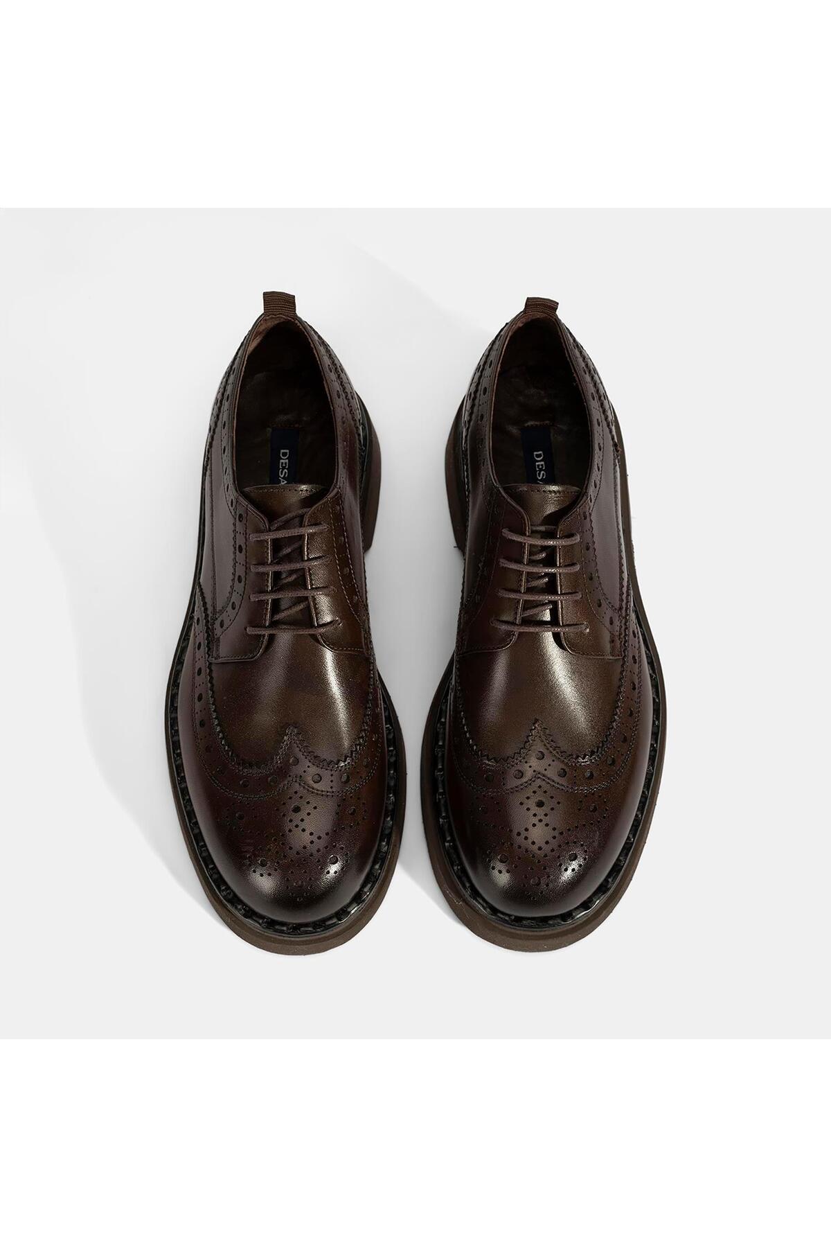 Desa  Erkek Kahve Bağcıklı Deri Klasik Ayakkabı - Görsel 7