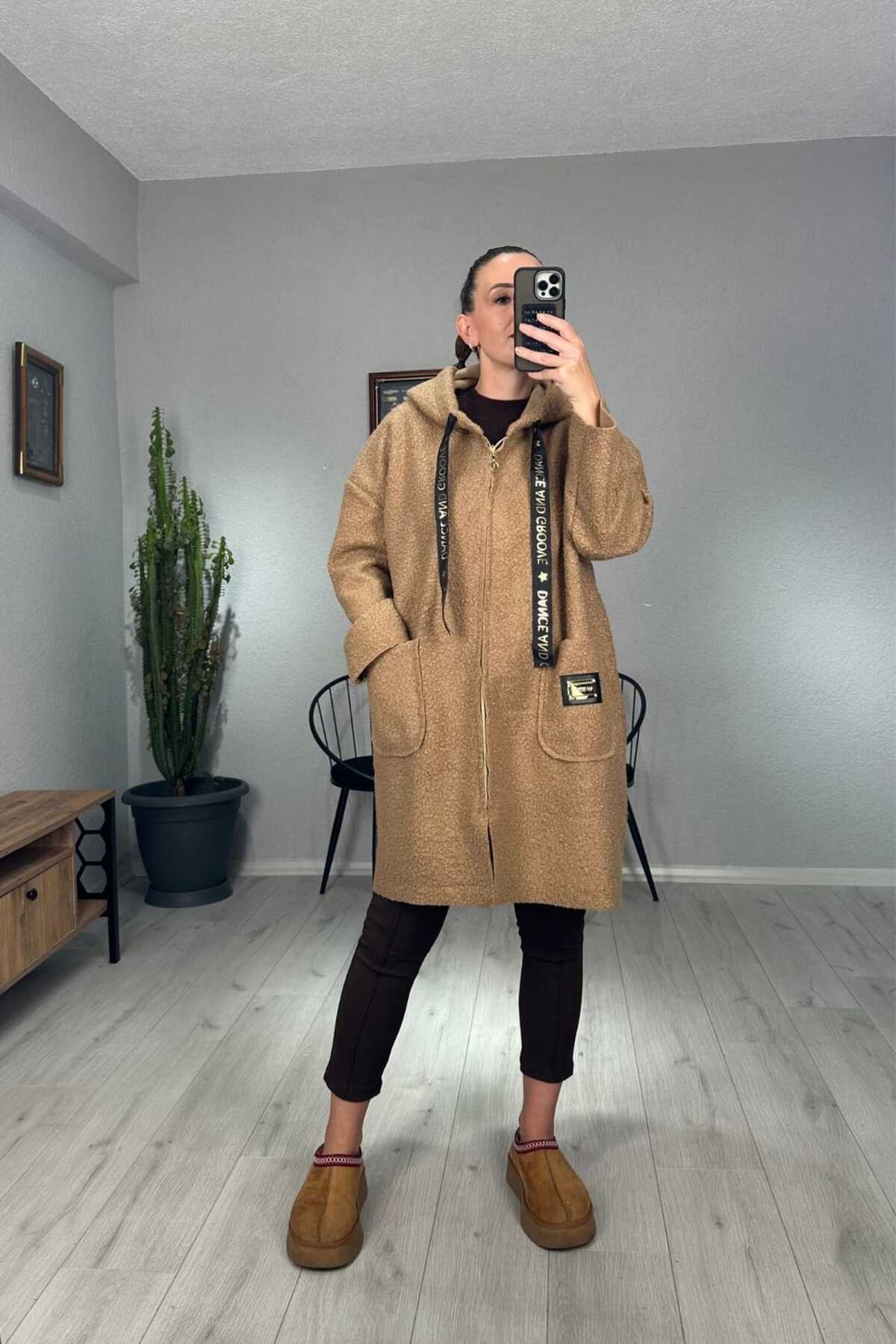 lady special  ZRA Buklet Uzun Fermuarlı Kaban