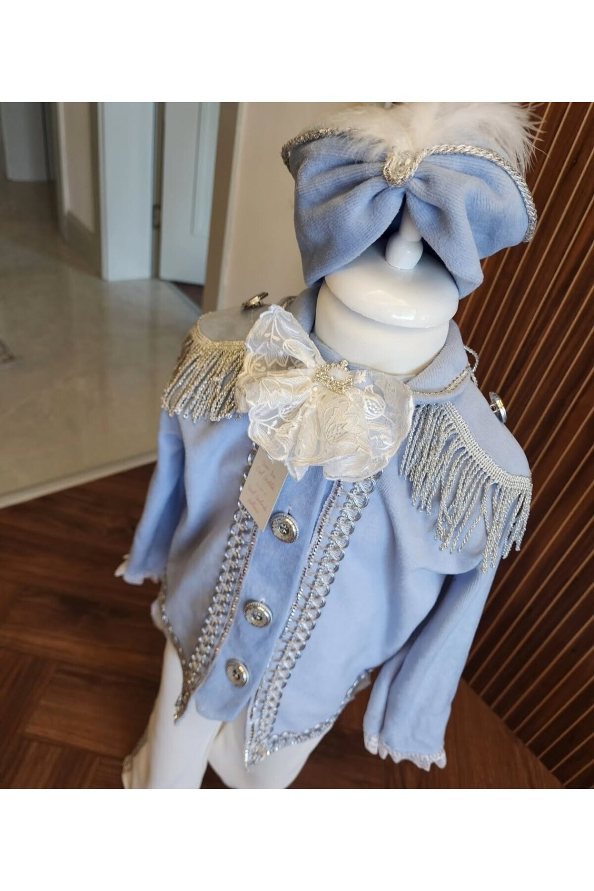 Tozpembebaby Kadife Apoletli Şapkalı Frak Takımı- Prens Takımı- Şehzade Takımı- Mevlüt Takımı fotoğrafı 4 (önizleme)