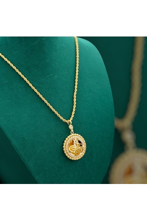 Classybyvega | 316L Çelik Üzeri 18K Altın Kaplama Tuğra Modeli Burgulu Zincir...