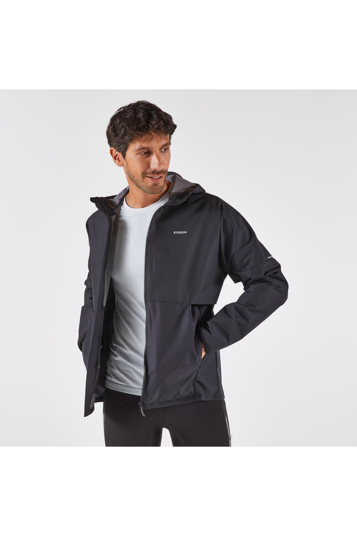 Decathlon Kiprun Erkek Yağmurluk - Siyah - Run 100 görsel 8