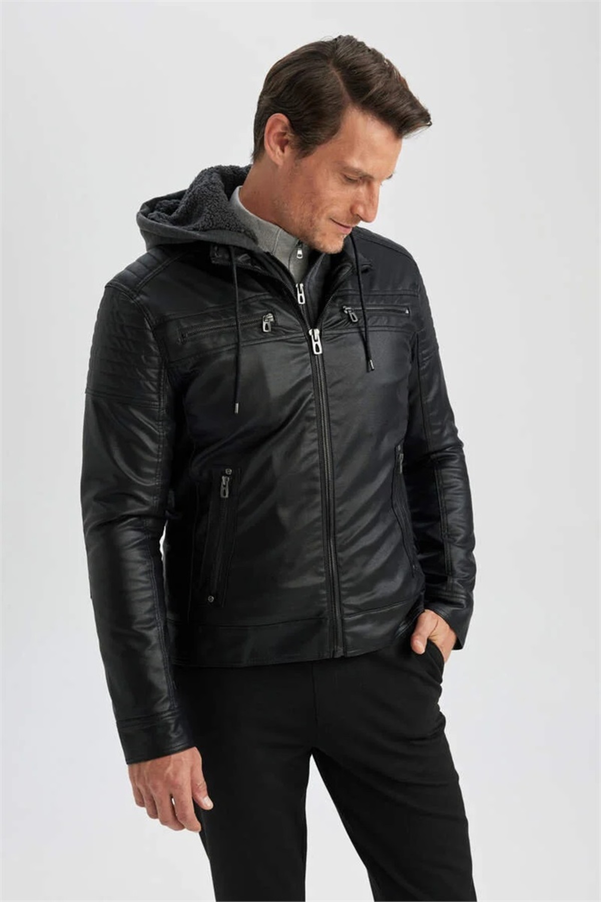 Erkek Deri Mont ve Ceket N9693AZ/BK27 — مشکی 24K801001060 — تصویر 2 از 4