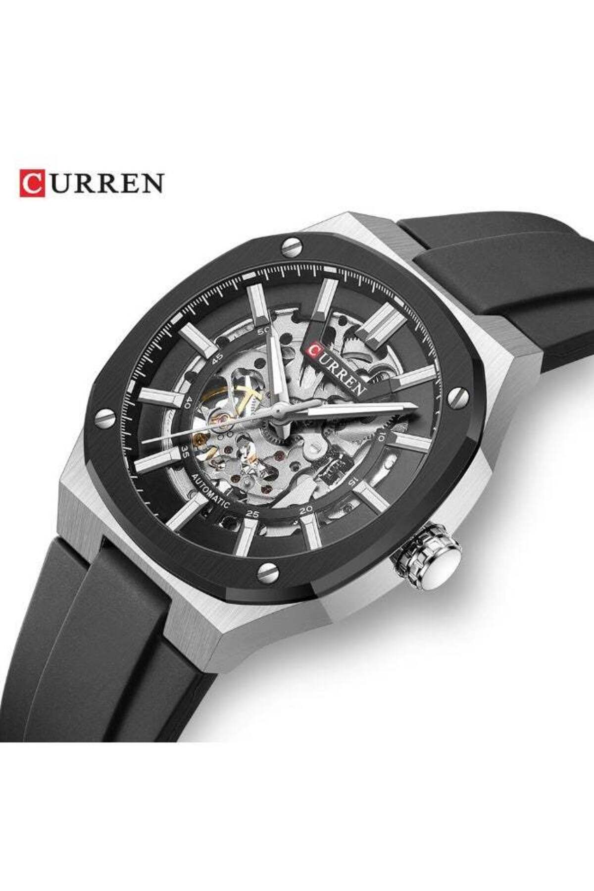 Curren 8485 Luxury Sports Men's Watch - Skeleton Dial, Self