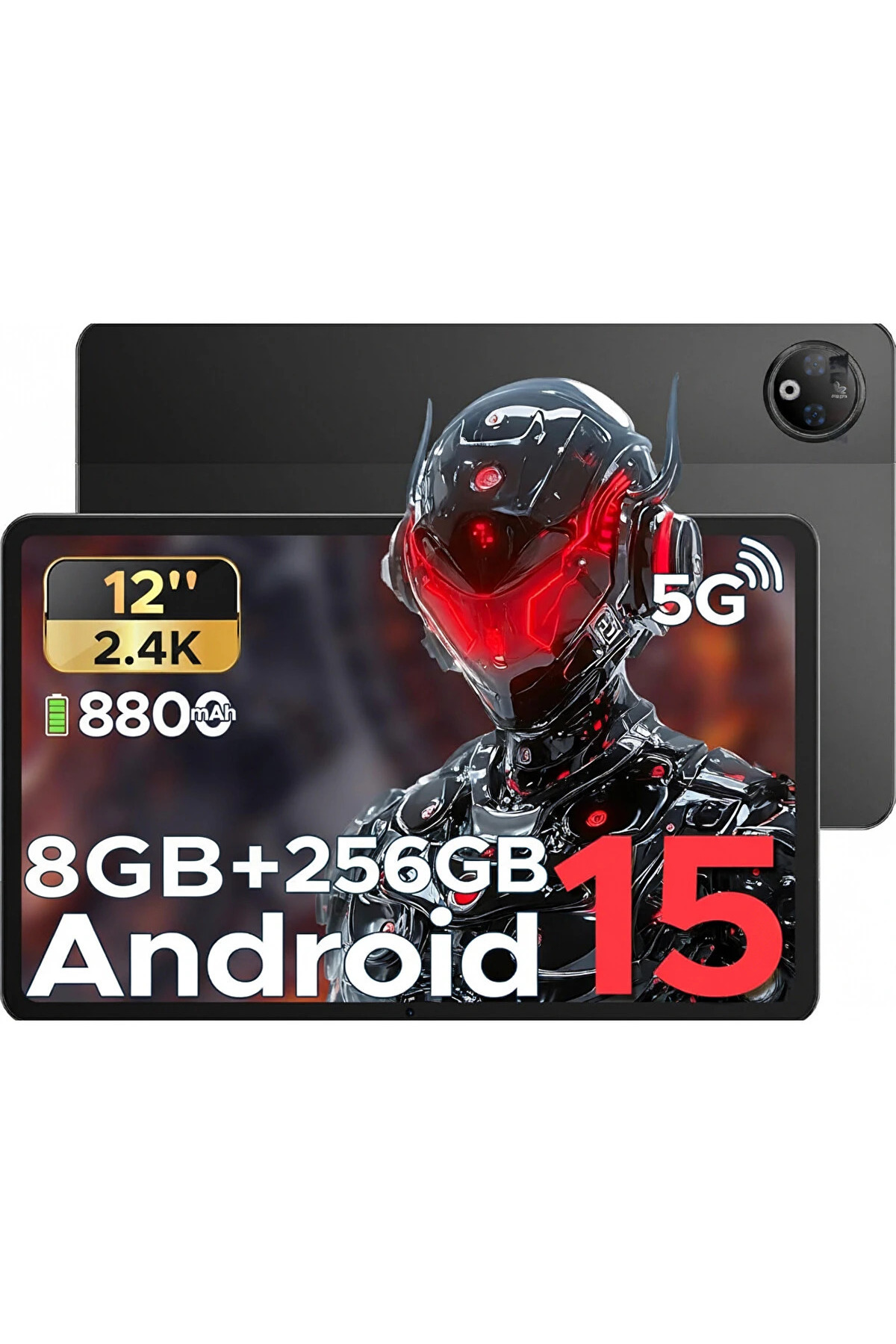 Doogee V Pad 5G SİM KARTLI 12" 8 GB RAM 256 GB 2.4K IPS Android 15 Tablet Siyah