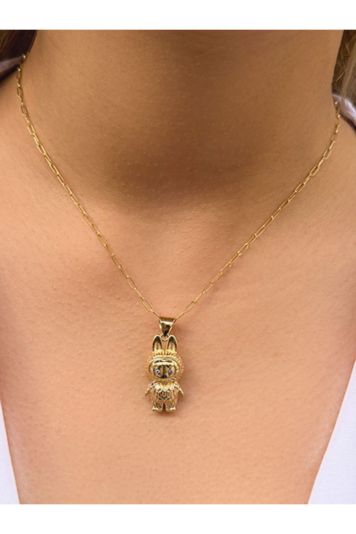 UZUNDAĞ KUYUMCULUK 14 Ayar Altın Mavi Gözlü Labubu